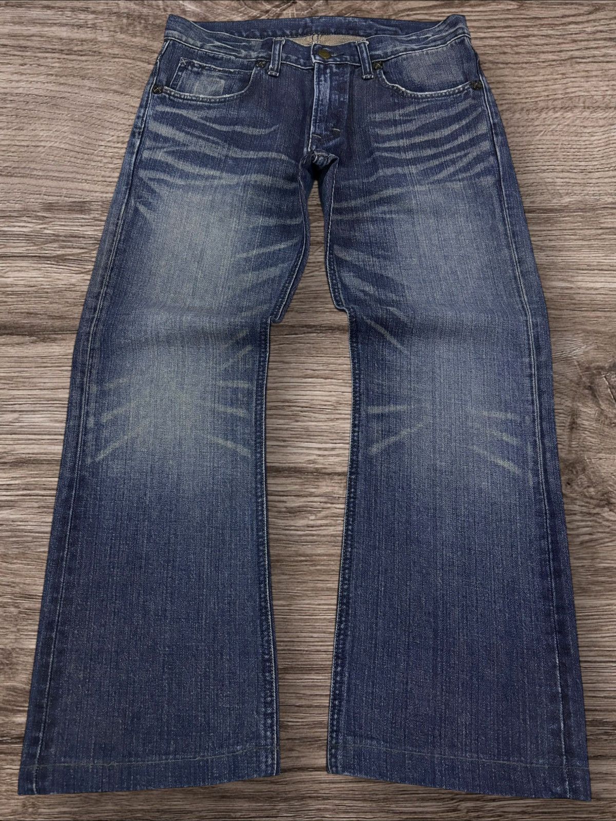 14th Addiction Vintage Lee Light Burst Flare Jeans Size US 32 / EU 48 - 1 Thumbnail