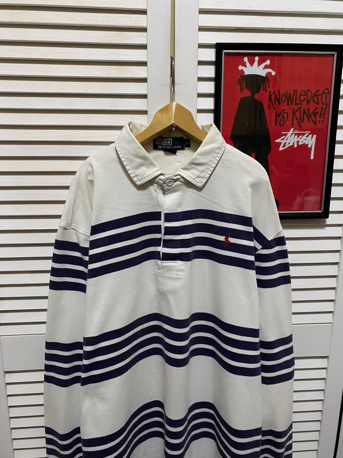 Polo Ralph Lauren Vintage Polo Ralph Lauren Rugby Long Sleeve Striped Pony OG Size US XL / EU 56 / 4 - 2 Thumbnail