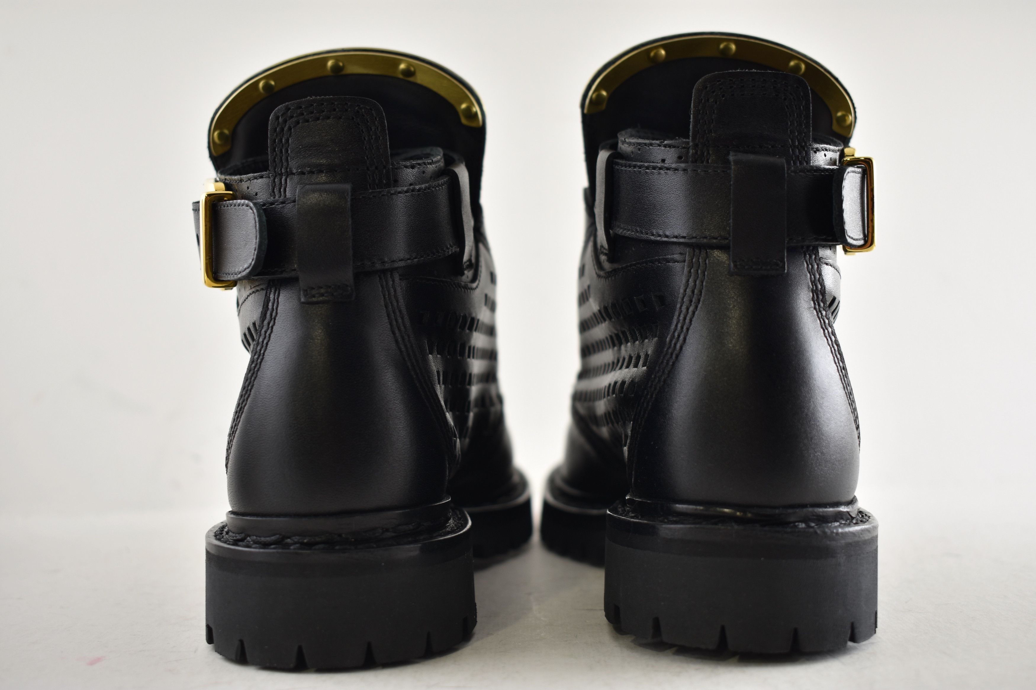 Balmain King Taiga Ranger Leather Perforated Gold Biker Moto Boot 36 Size US 6 / IT 36 - 12 Thumbnail