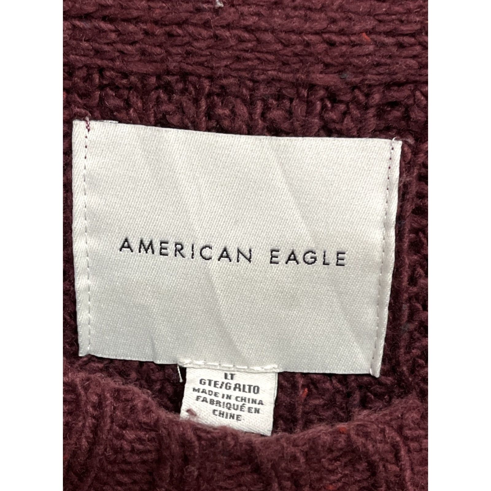 American Eagle Outfitters American Eagle Womens Sweatshirt Knitted Pullover Maroon Tall Large Size L / US 10 / IT 46 - 3 Thumbnail