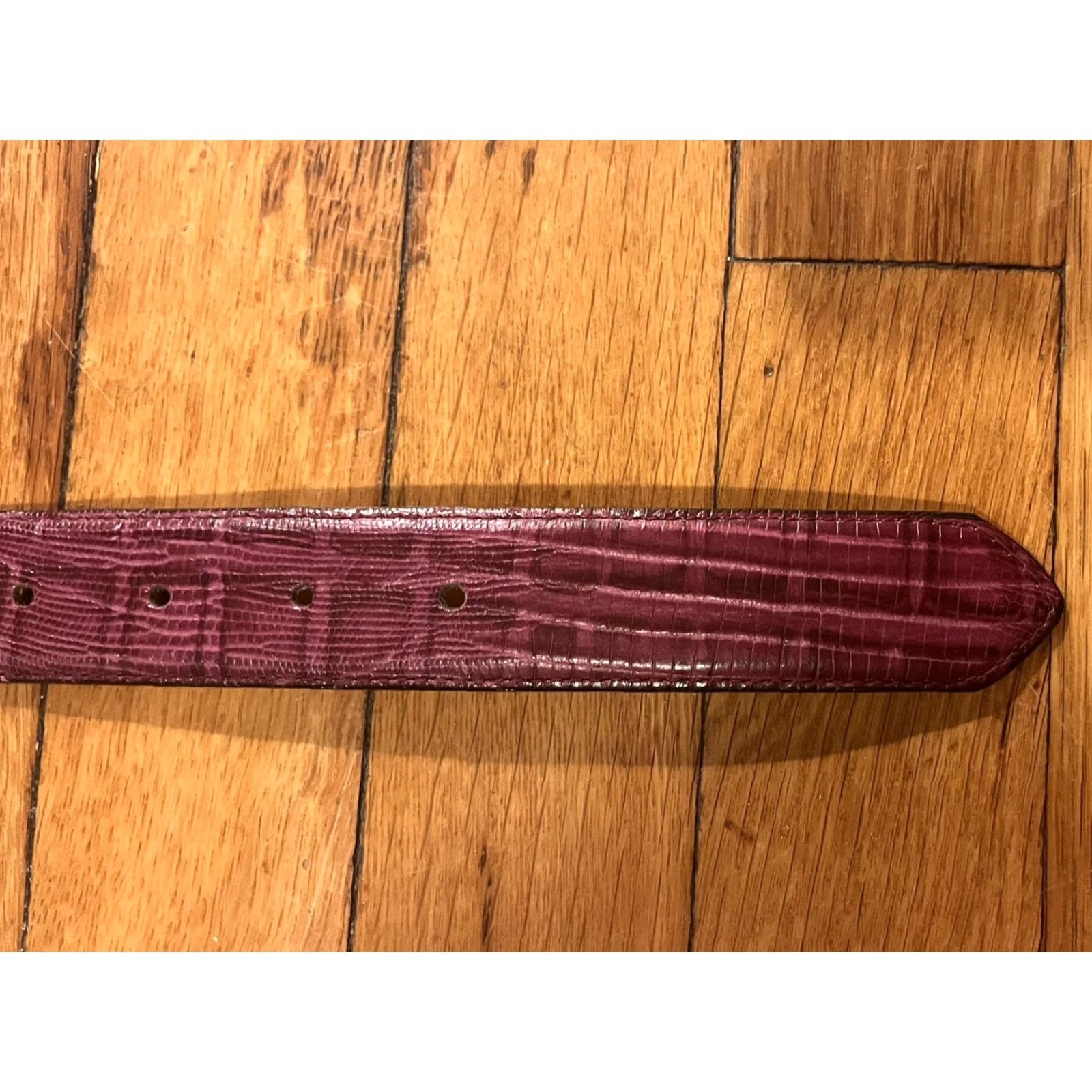 Vintage Ciprani Embossed Italian Alligator Calfskin Leather Belt Women's Large Purple Belt Womens Size ONE SIZE - 2 Thumbnail