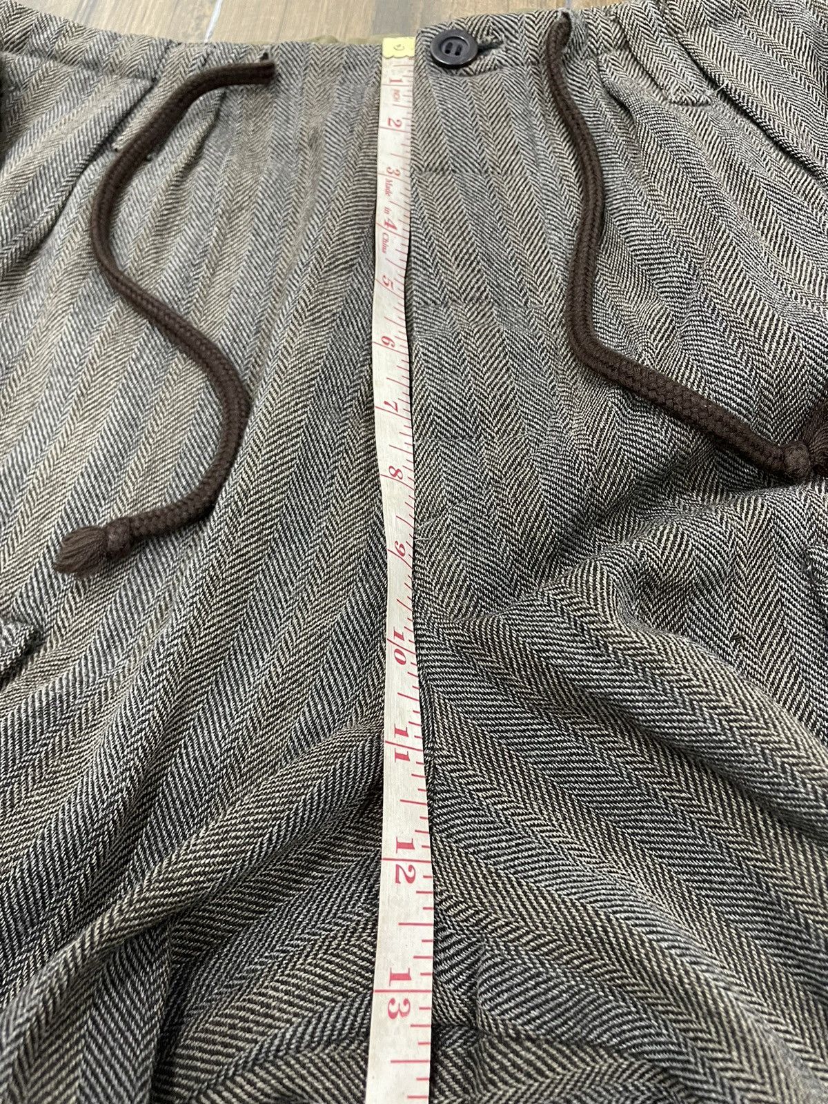 Dries Van Noten High Waist Grey Wool Herringbone Wide Cargo Pants Trousers Size US 31 - 16 Thumbnail