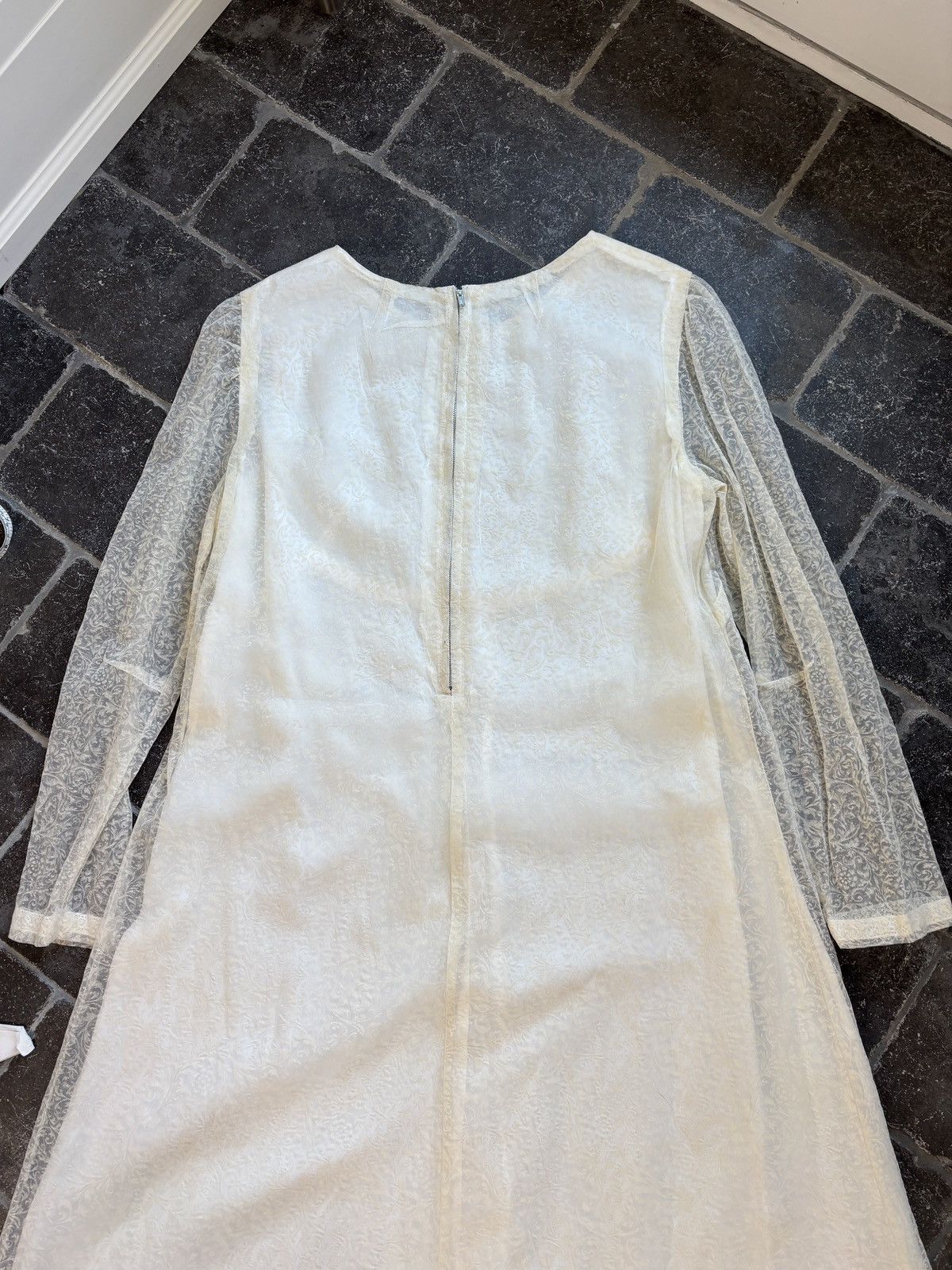 Vintage 1960s Lace Wedding Dress True Vintage Bridal Floor Length Size L / US 10 / IT 46 - 11 Thumbnail