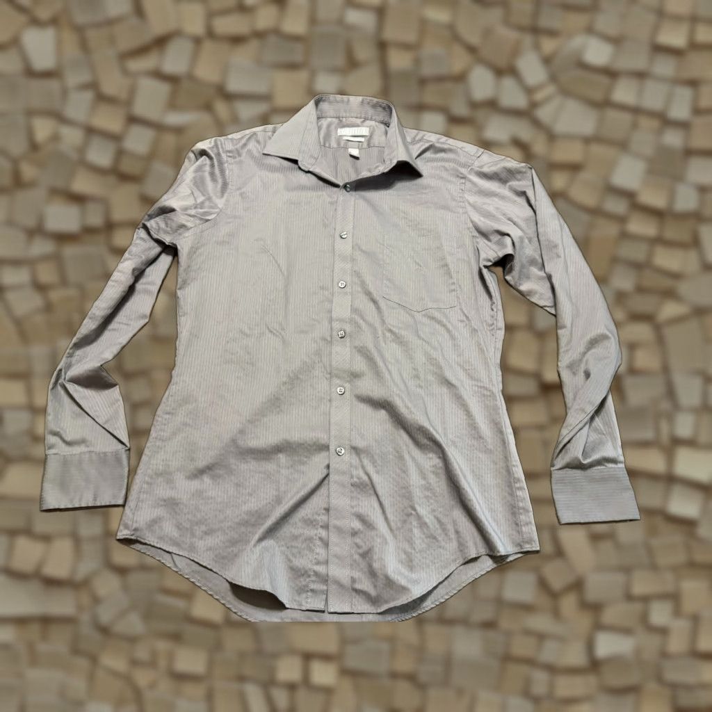 Van Heusen Van Heusen Shirt Mens Size 15.5 34/35 Grey Long Sleeve Button Up Fitted Regular Clothing Shirt Size US L / EU 52-54 / 3 - 1 Thumbnail