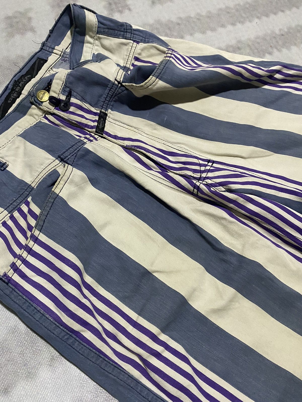Art Comes First × Marithe + Francois Girbaud × Vintage Vtg 90’s MFG Striped Pattern Baggy Size US 33 - 5 Thumbnail