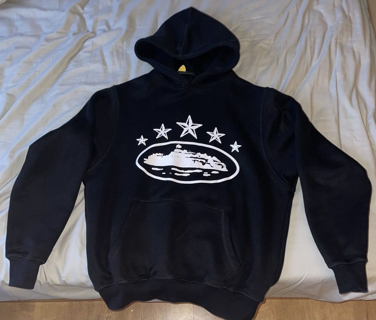 image of Corteiz 5 Star Alcatraz Hoodie in Black, Men's (Size XS)