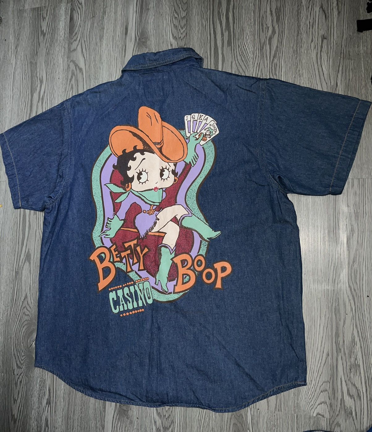 Cartoon Network Betty Boop casino denim shirt 🤠 🎰 Size US XXL / EU 58 / 5 - 5 Thumbnail