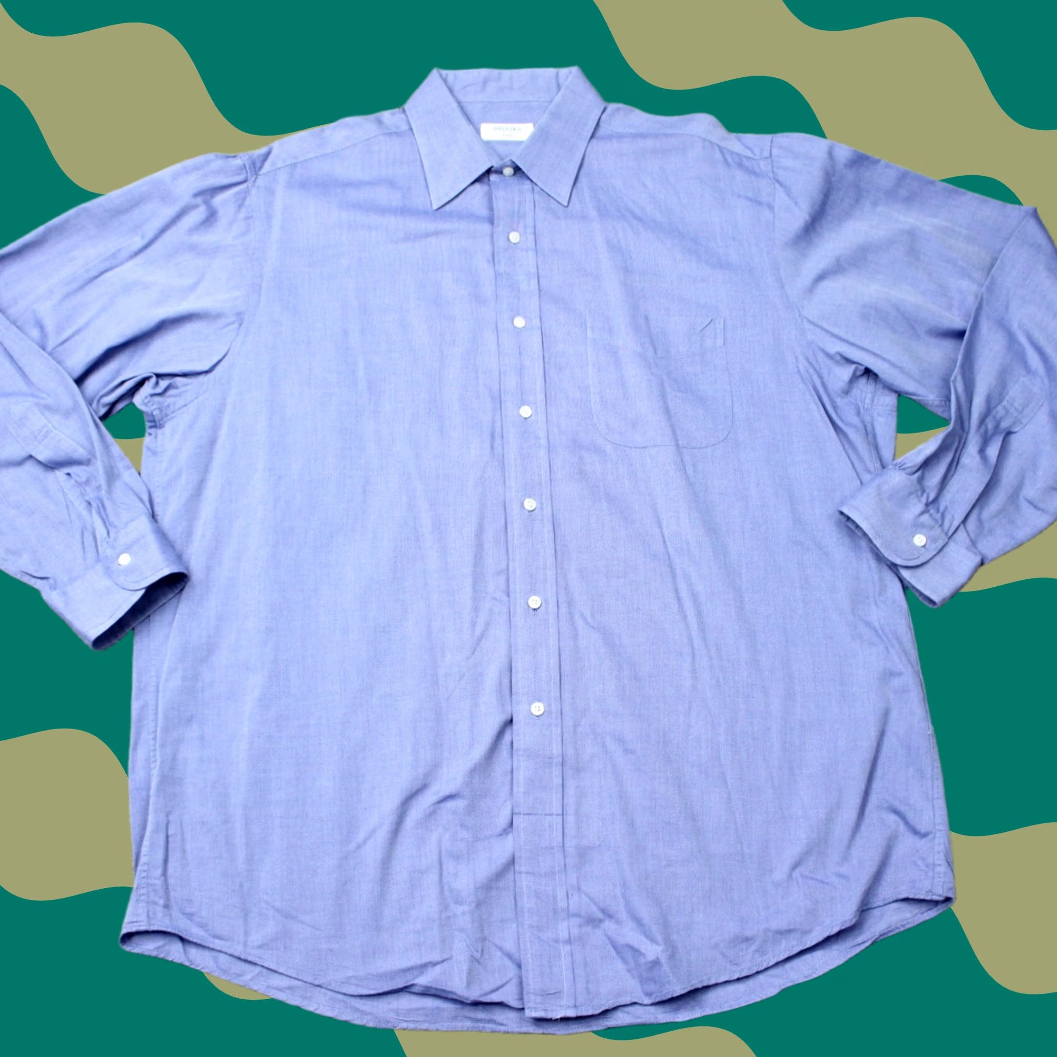 Brooks Brothers Brooks Brothers 346 Shirt Mens 17 Blue 100% Cotton Long Sleeve Button Up Dress Shirt Size US XL / EU 56 / 4 - 1 Thumbnail