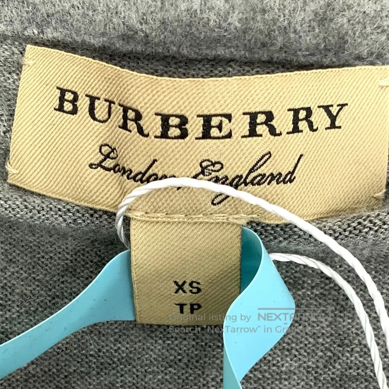 Burberry Burberry Gray Cashmere Round Neck Long-Sleeve Knit Sweater Size US XS / EU 42 / 0 - 5 Thumbnail