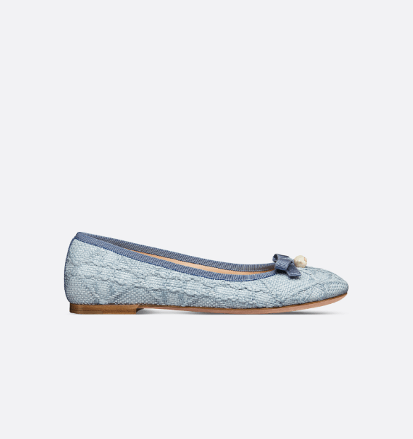 o1w1db10625 Dior Ballet Flats in Pastel Blue