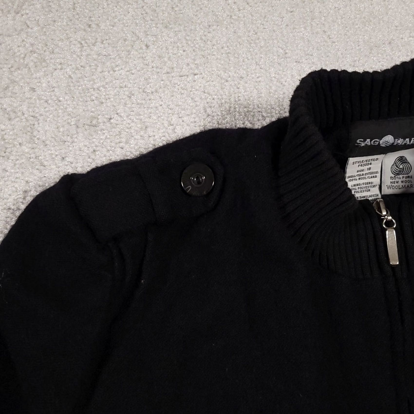 Vintage VINTAGE Sag Harbor Zip Coat Women's 18 Black Wool Classic Preppy Career Lined Jacket Size XXL / US 16-18 / IT 52-54 - 4 Thumbnail