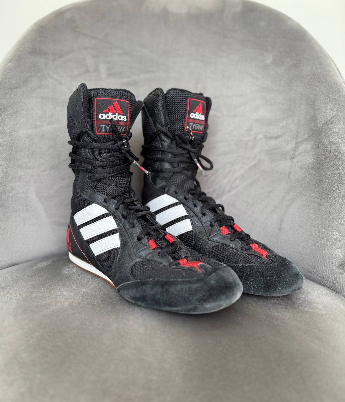 Adidas Adidas 00s Tygun Y2K Leather Black Wrestling Boxing Boots Size US 4.5 / IT 34.5 - 1 Thumbnail