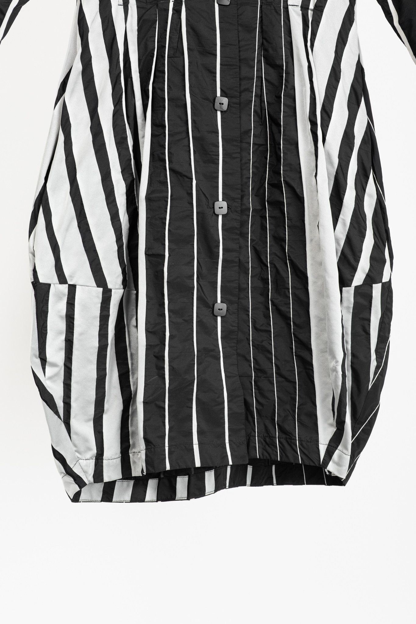 Other Trine Kryger Simonsen Black & Grey Striped-Taffeta Coat Size S / US 4 / IT 40 - 7 Thumbnail