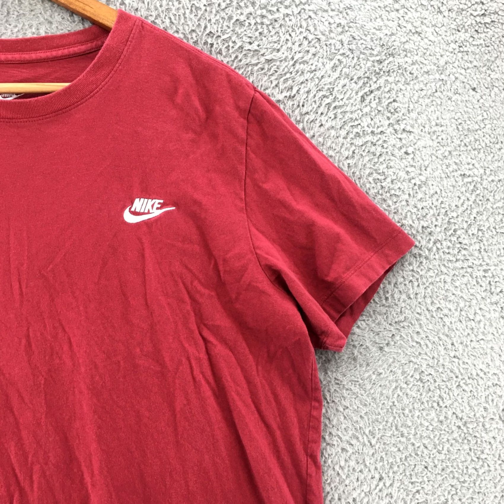 Nike Nike Tee Short Sleeve Mens L Red Cotton Crew Neck Pullover Casual Size US L / EU 52-54 / 3 - 3 Thumbnail