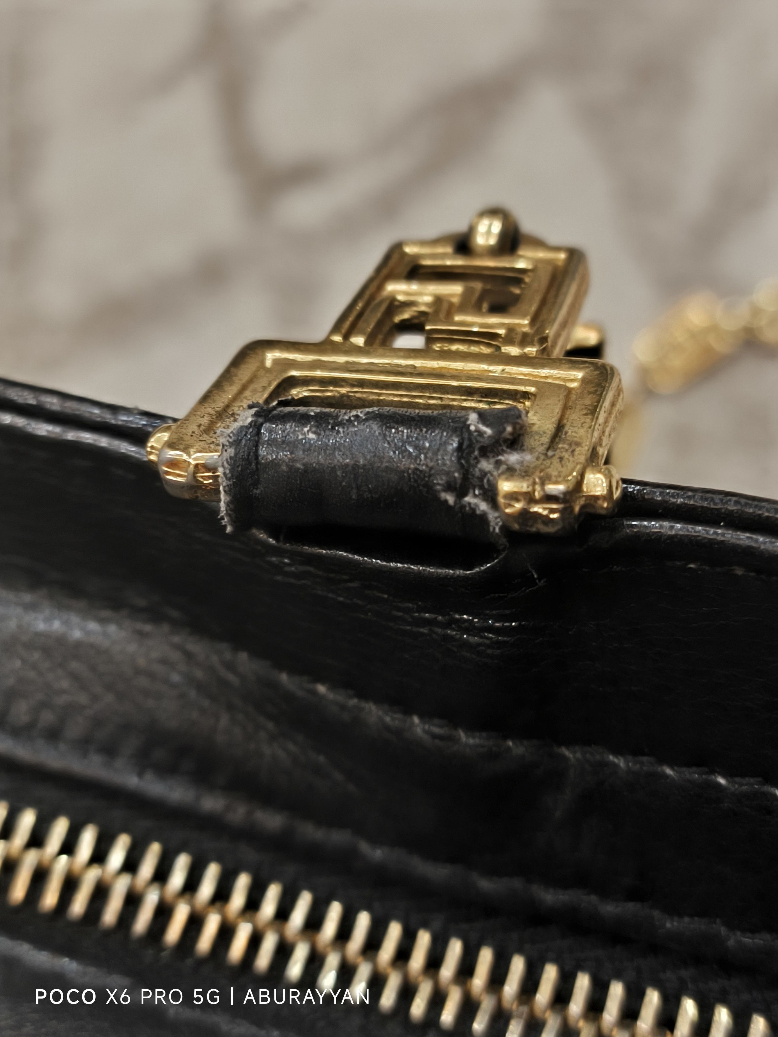 Versace Gianni Versace Medusa Studded Black Leather Chain Crossbody Size ONE SIZE - 14 Thumbnail