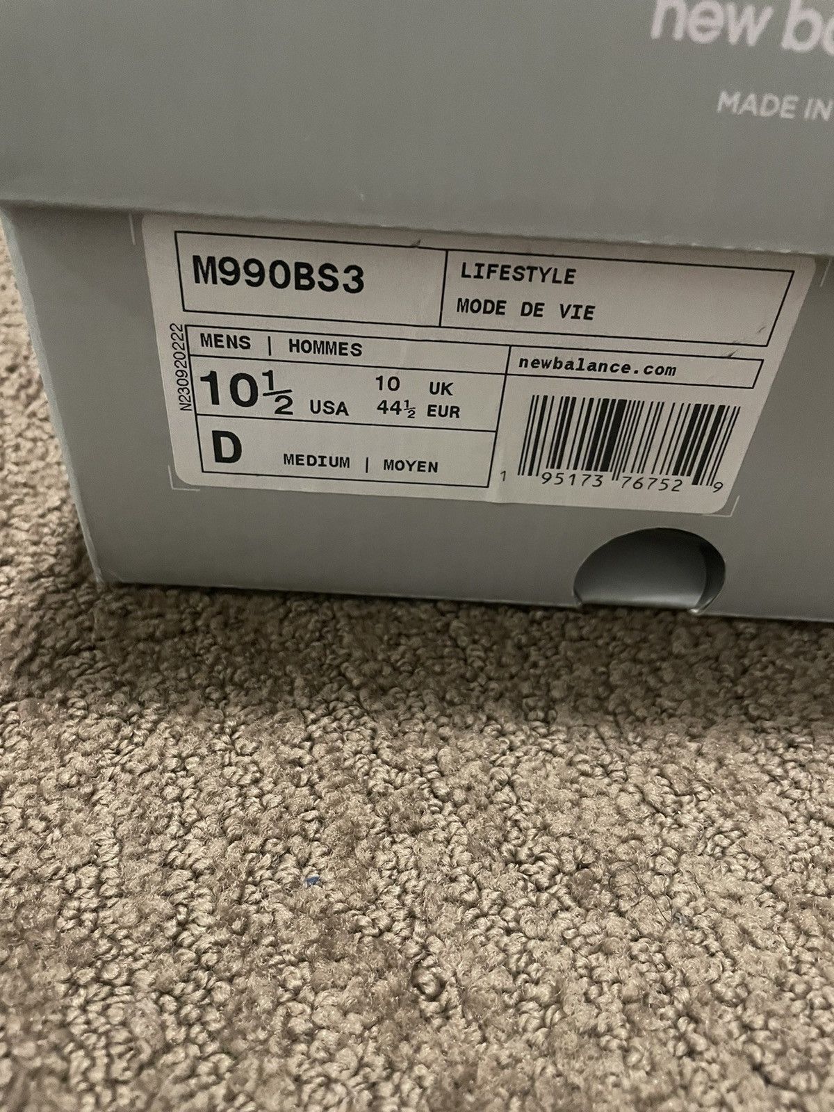 New Balance New balance 990v3 Size US 10.5 / EU 43-44 - 7 Thumbnail