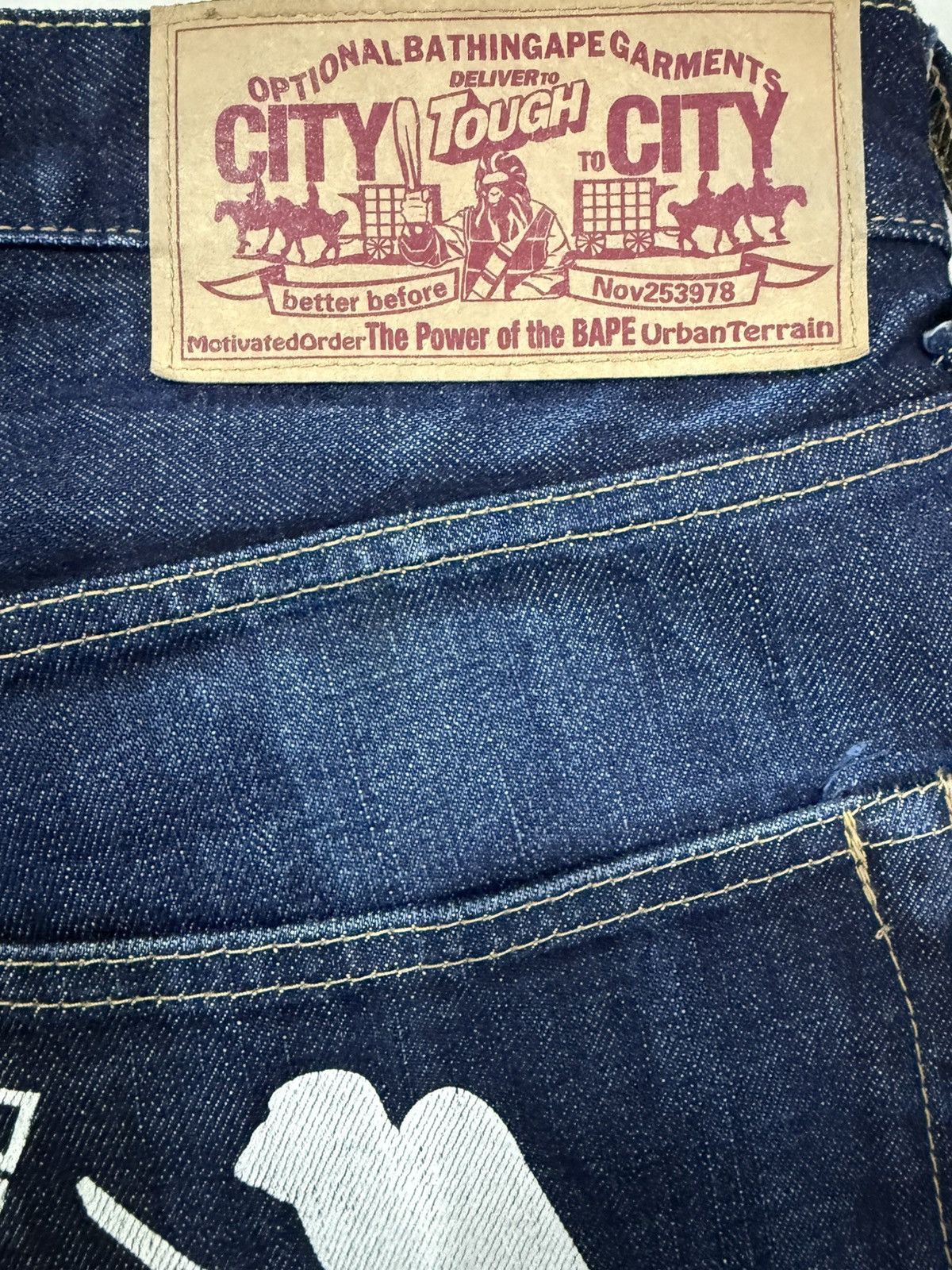 Bape a bathing ape big logo denim jeans Size US 36 / EU 52 - 6 Thumbnail
