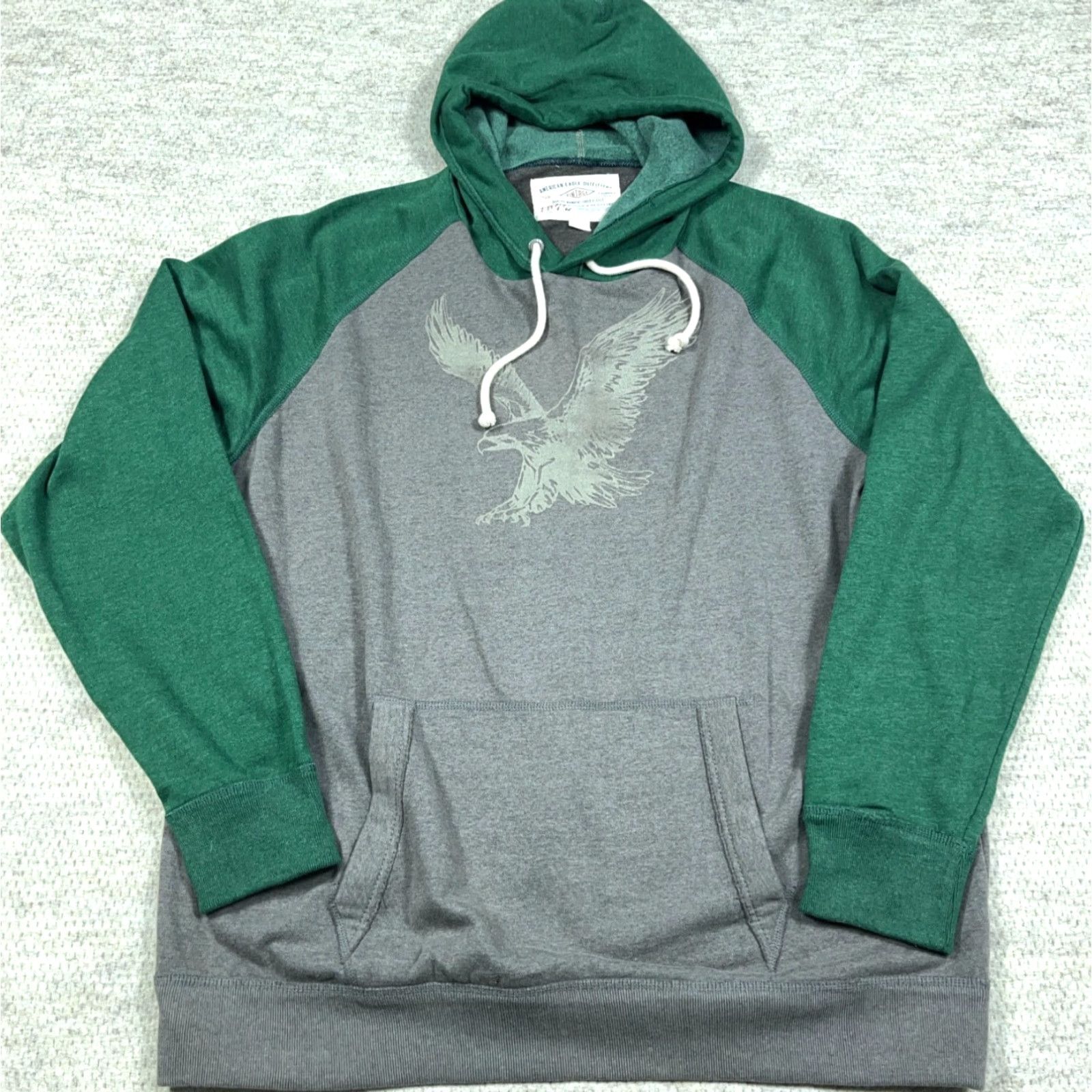 American Eagle Outfitters VINTAGE American Eagle Outfitters Hoodie Mens 2XL Green Gray Raglan Bird Logo Embroidered Hooded Sweatshirt Pullover Contemporary Casual Size US XXL / EU 58 / 5 - 2 Thumbnail