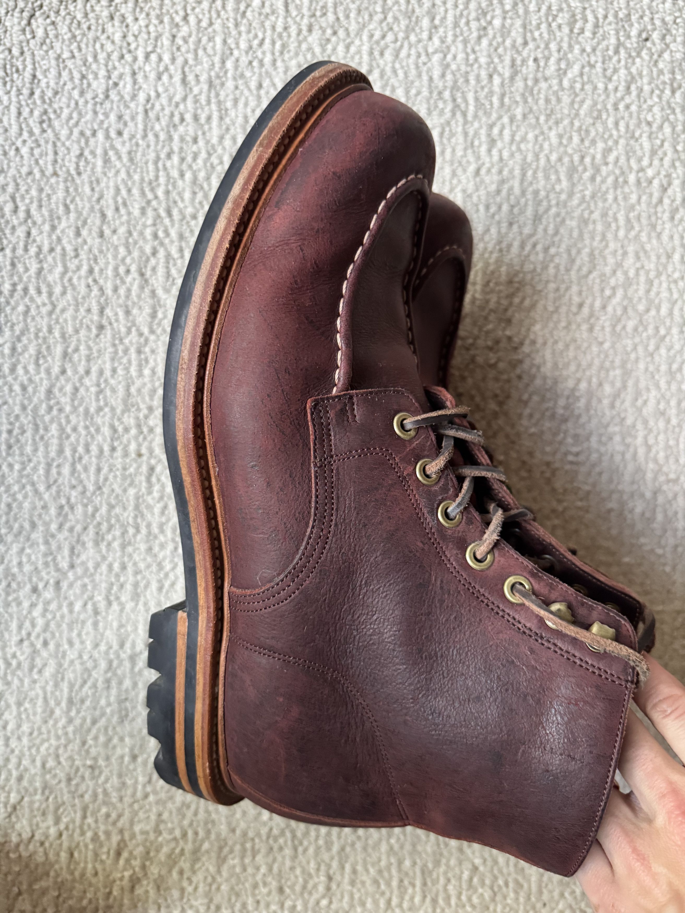 Grant Stone Brass Boot Dark Burgundy Kudu Size US 10 / EU 43 - 3 Thumbnail