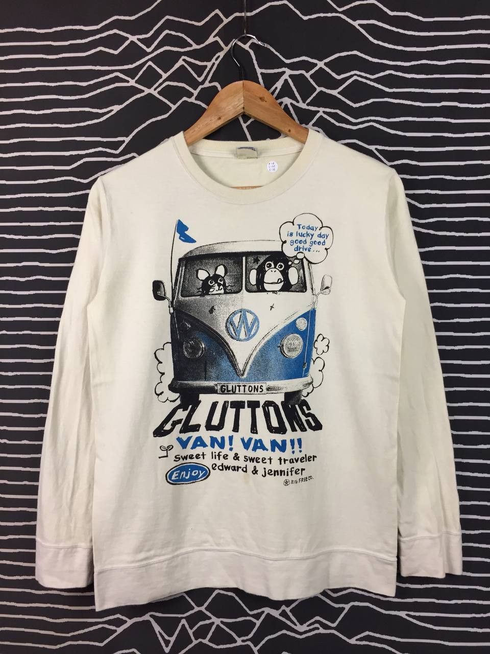 Japanese Brand Vtg Free Company GLUTTONS VW Van Route 66 Long Sleeve Tee Size US S / EU 44-46 / 1 - 1 Thumbnail