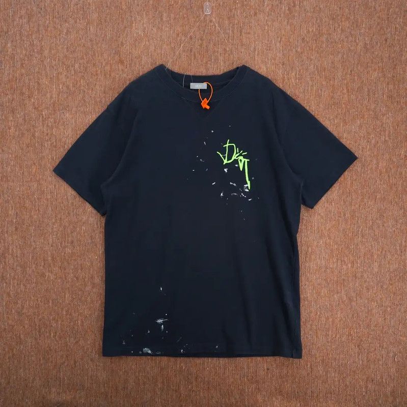 Dior Dior Black Logo Printed Short Sleeve T-Shirt 0089 Size US L / EU 52-54 / 3 - 1 Thumbnail