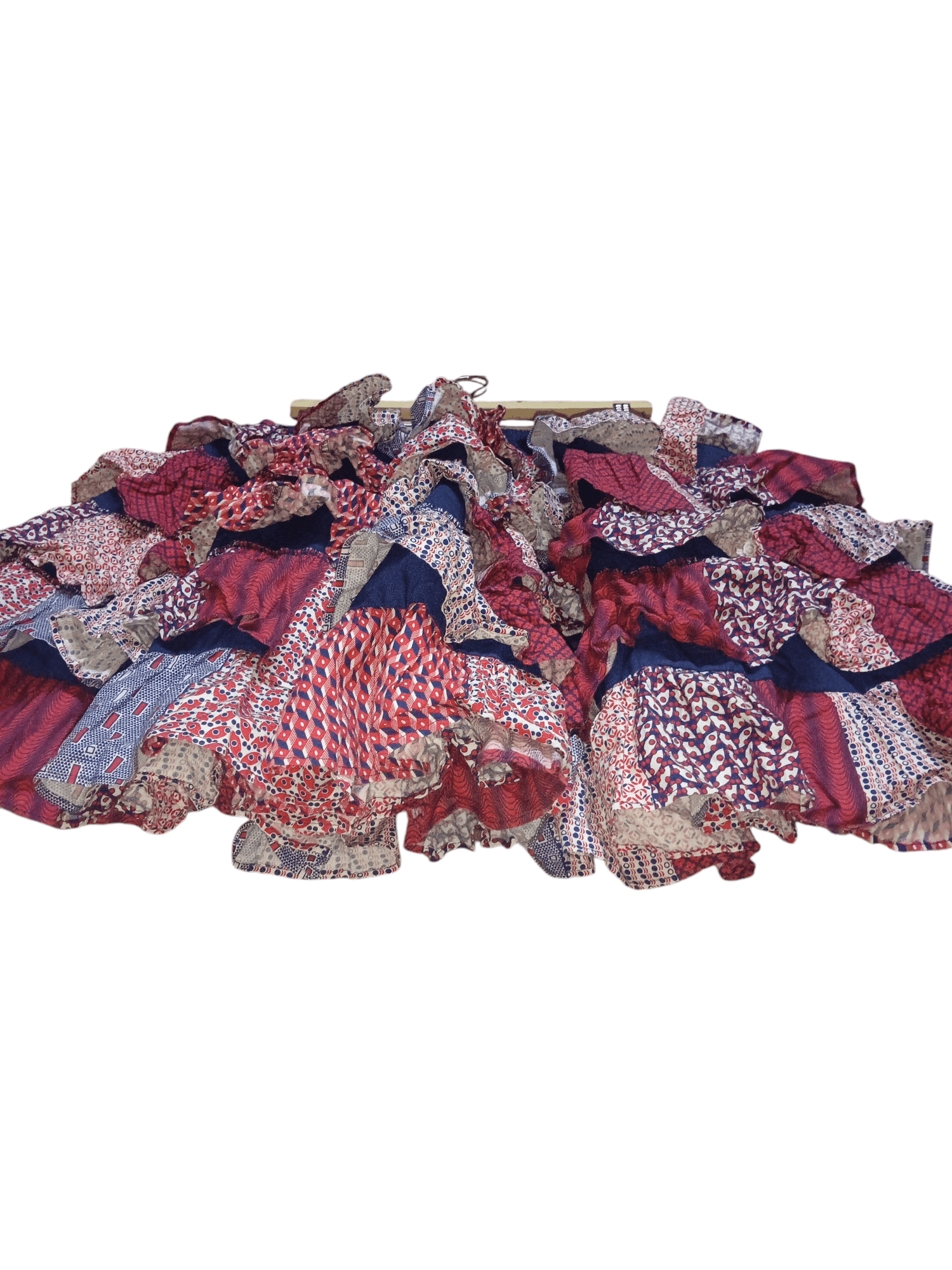 Vintage vintage mini skirt patchwork by suzis ruffles Size 30" / US 8 / IT 44 - 3 Thumbnail