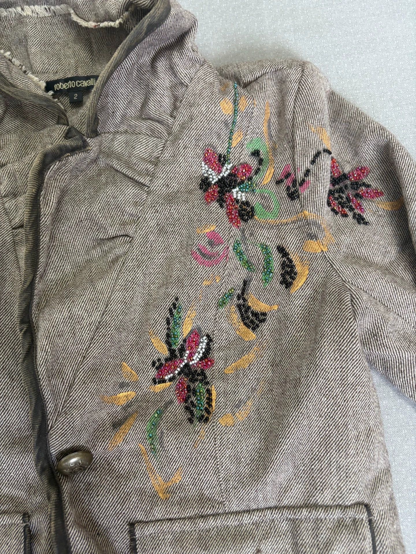 Roberto Cavalli Roberto Cavalli Vintage Beaded Embroidery Jacket Size XS / US 0-2 / IT 36-38 - 3 Thumbnail