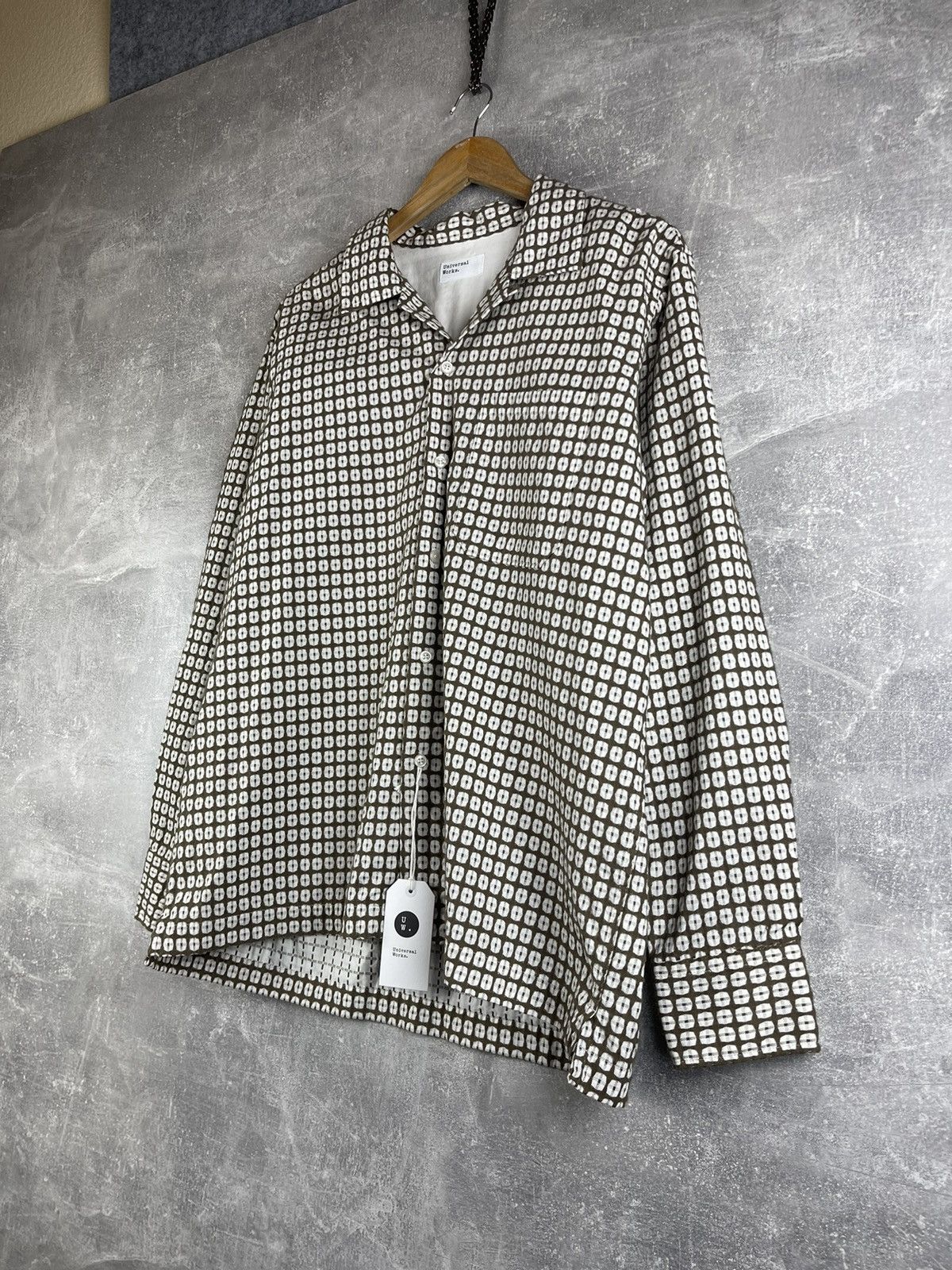 Universal Works Universal Works L/S Camp Shirt Brown Geometric Cotton Bangla Size US M / EU 48-50 / 2 - 2 Thumbnail