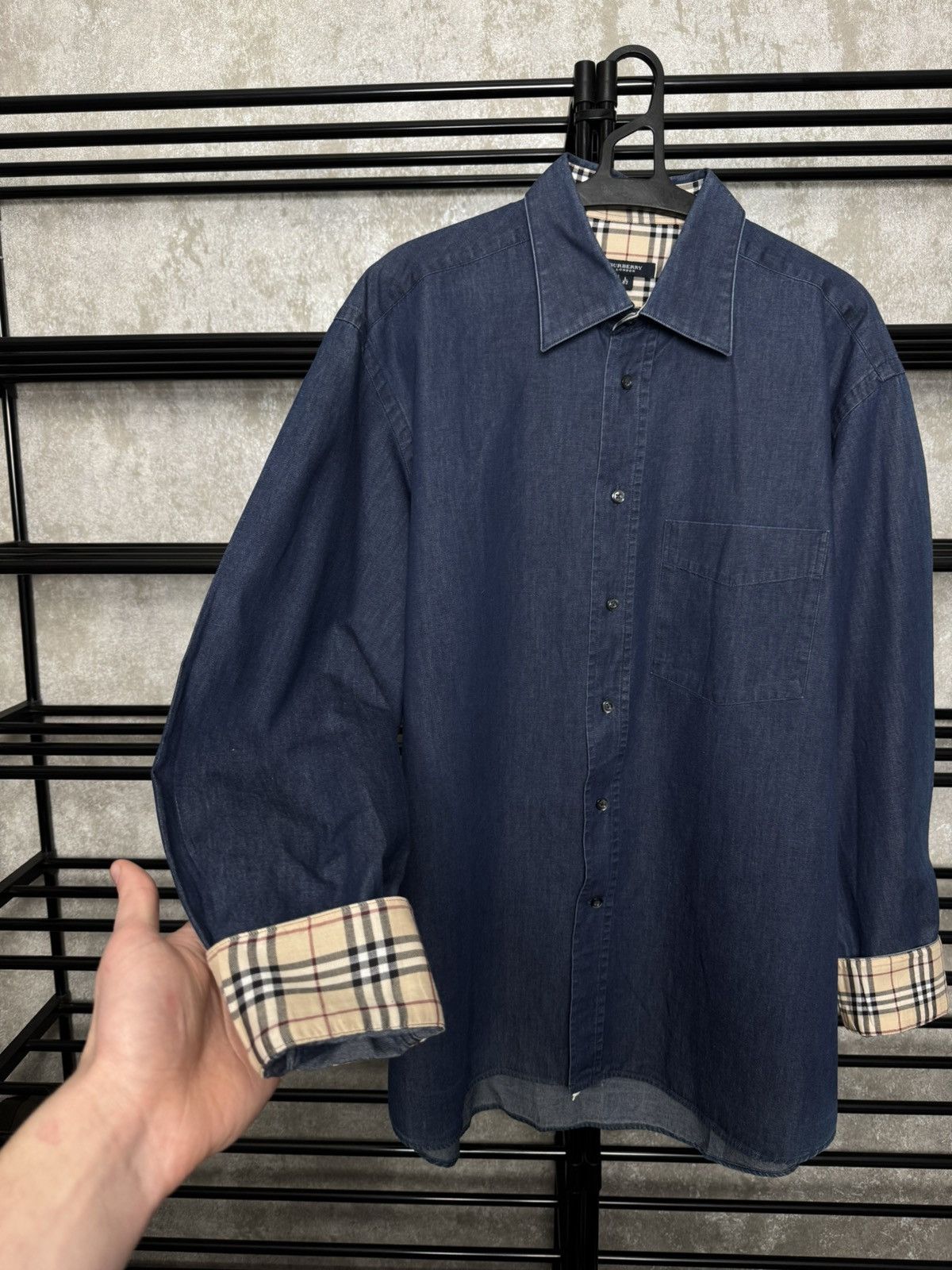 Burberry Vintage Blue Shirt Burberry Size US L / EU 52-54 / 3 - 3 Thumbnail