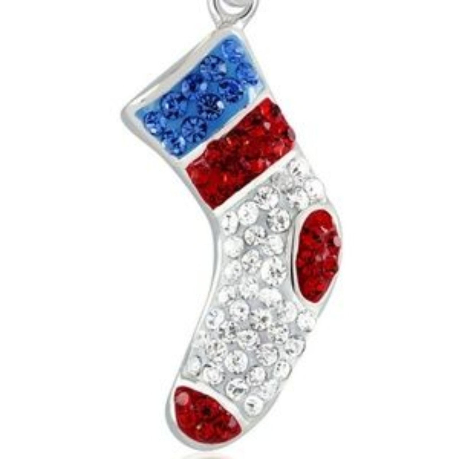 Other NEW Crystal Stocking White Gold Plated Christmas Necklace Size ONE SIZE - 2 Thumbnail