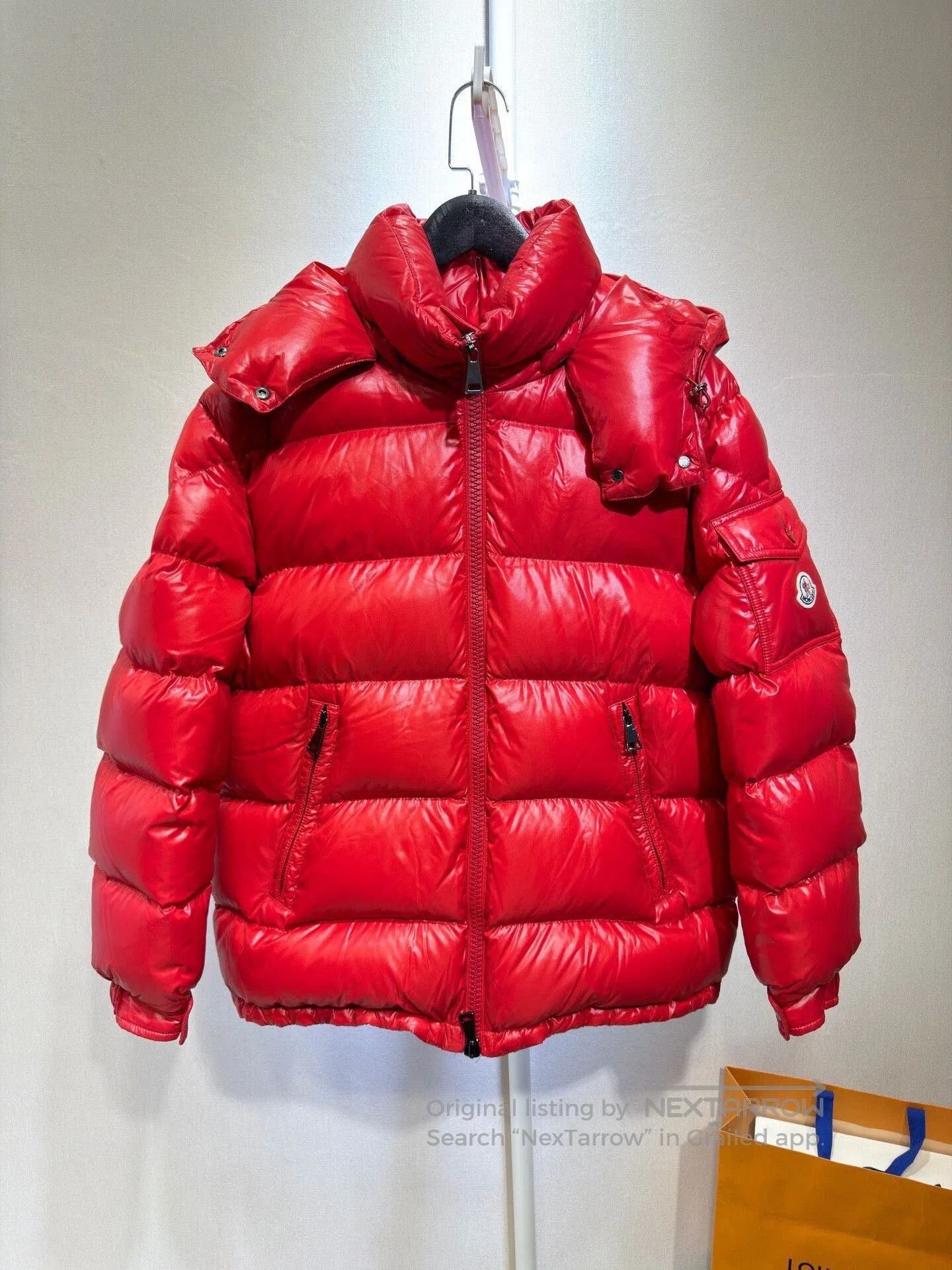 Moncler Moncler Red Hooded Puffer Jacket. Size L / US 10 / IT 46 - 1 Thumbnail