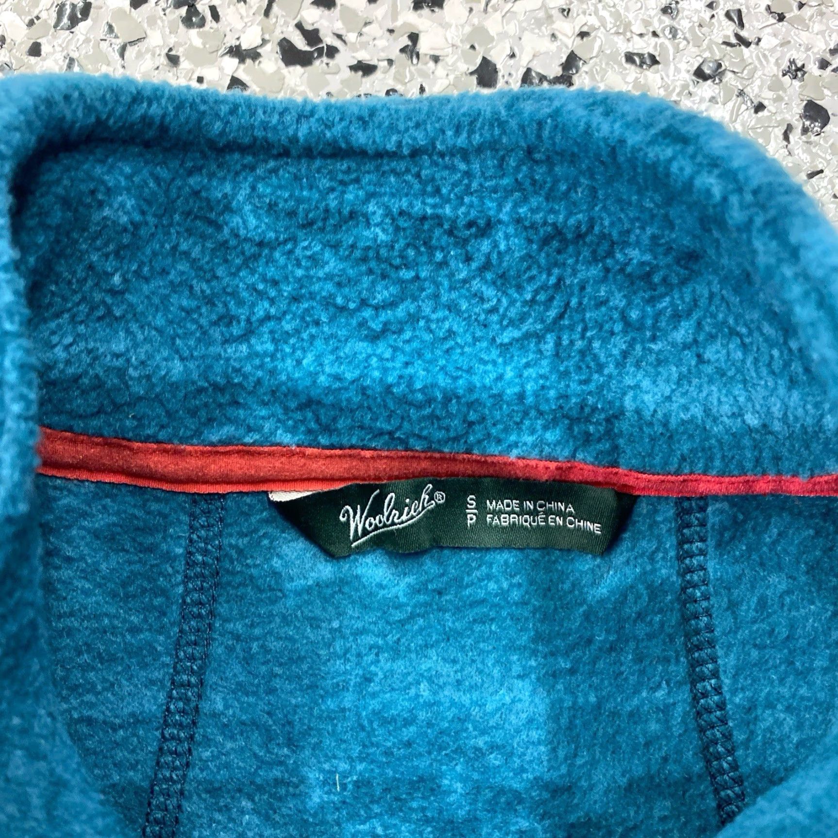 Vintage Woolrich Womens Vest Blue Print Fleece Full Zip Pockets Size S - Regular Fit, Sleeveless, Short Jacket, Outdoor, Polyester Size S / US 4 / IT 40 - 2 Thumbnail