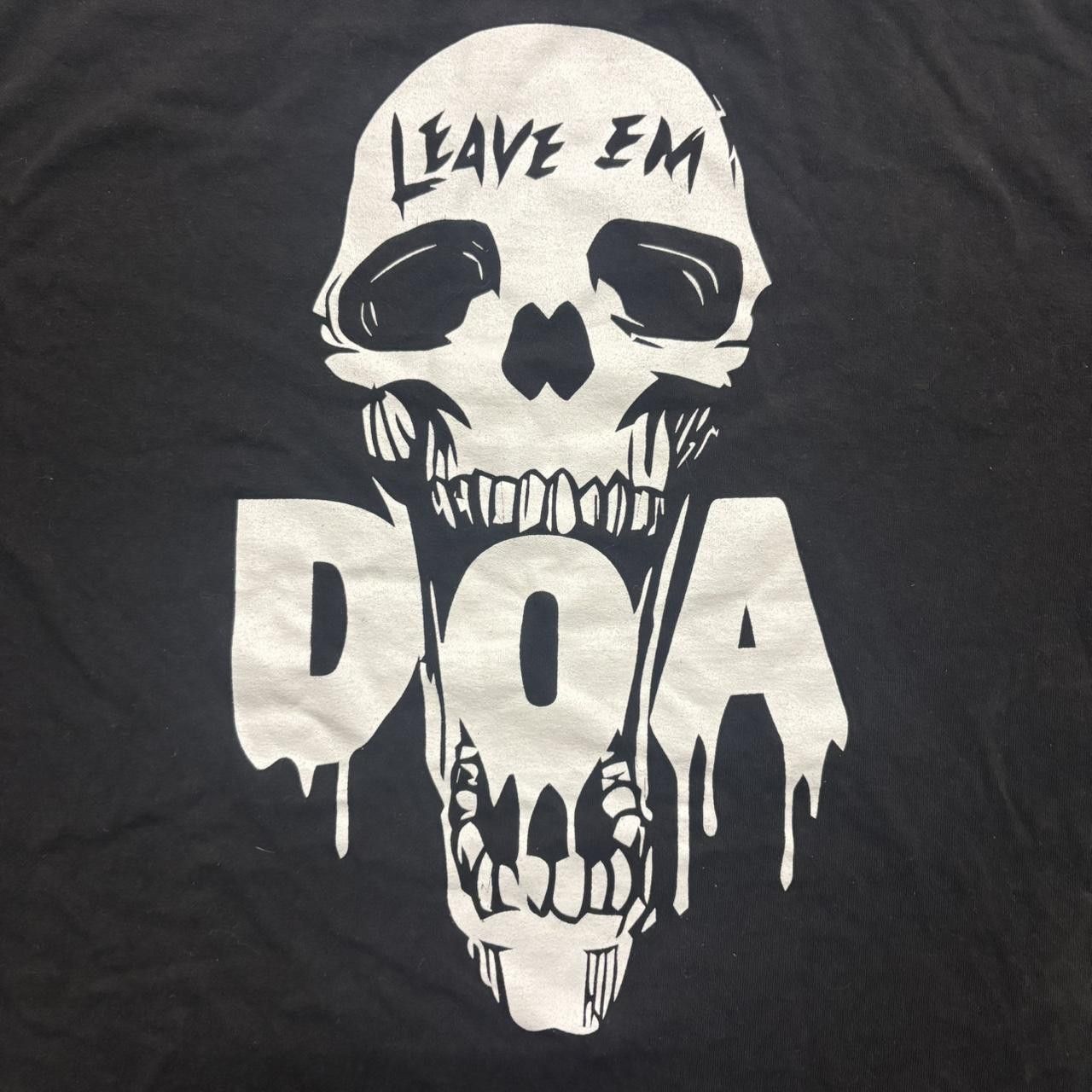 Vintage Crazy Vintage Y2K 2000s “No Soul Shall Survive” Leave Em DOA Grunge Punk Skull Black Graphic Tee! Size US S / EU 44-46 / 1 - 2 Thumbnail