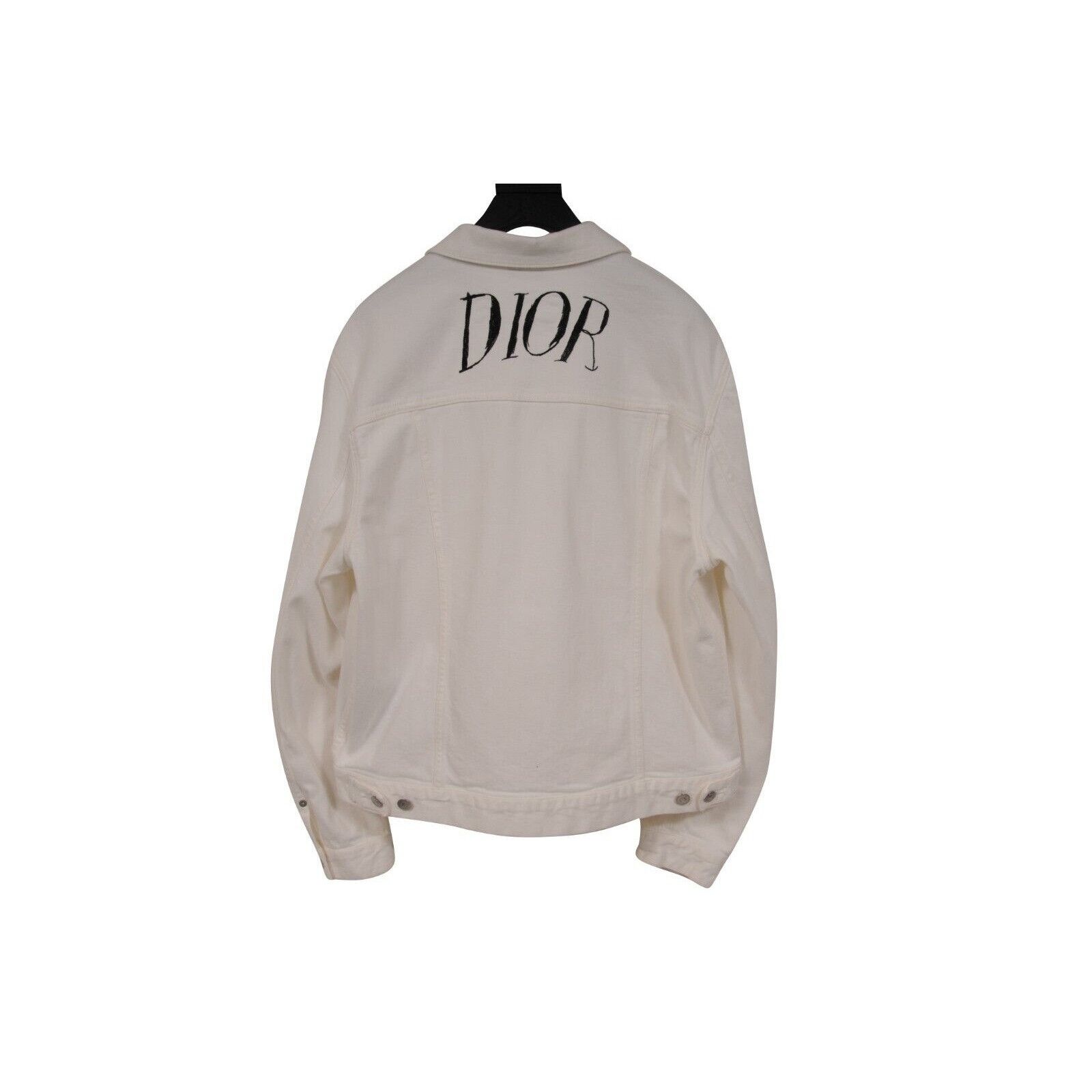 Dior Pettibon Logo Jean Trucker Jacket White Size US XL / EU 56 / 4 - 15 Thumbnail