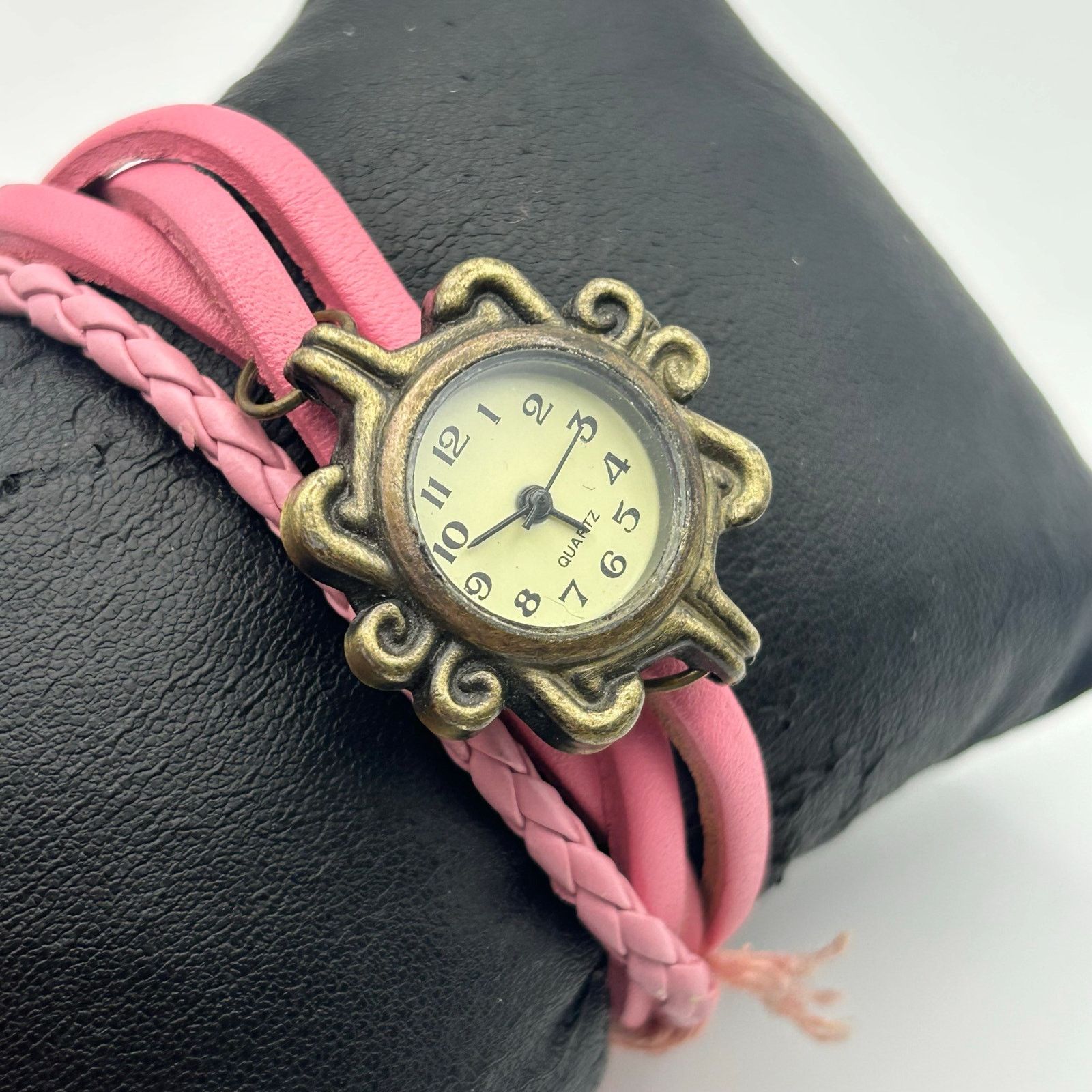 Other Boho Womens Analog Watch Bracelet Pink Snap Band New Battery Size ONE SIZE - 3 Thumbnail