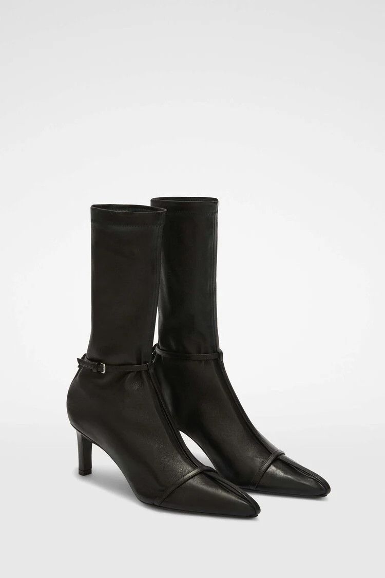 Jil Sander o1s22i1n0125 Leather Ankle Boots in Black Size US 6 / IT 36 - 3 Thumbnail