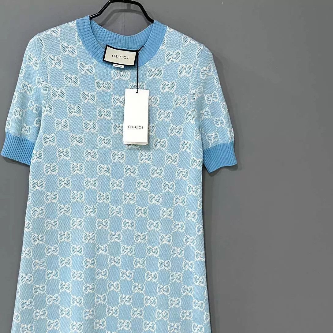 Gucci GUCCI sky blue all over print XS dress Size XS / US 0-2 / IT 36-38 - 2 Thumbnail