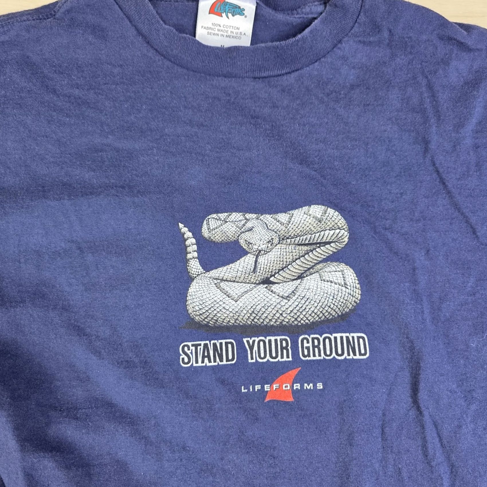 Vintage VINTAGE Lifeforms Stand Your Ground Snake Shirt Single Stitch Size Small Blue Mens Size US S / EU 44-46 / 1 - 7 Thumbnail