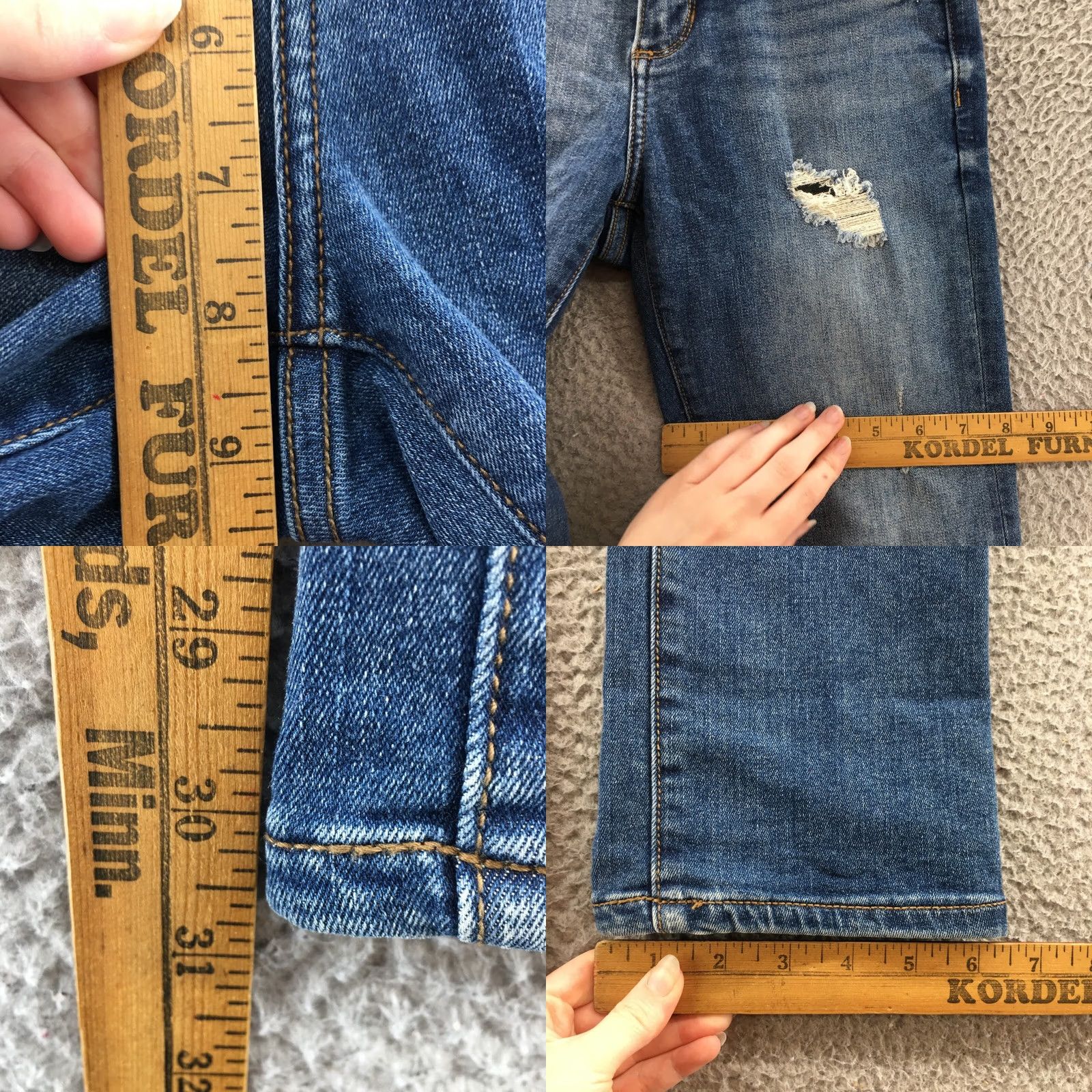Banana Republic Banana Republic Jeans Womens 24 Straight Denim Blue Distressed 5-Pocket Regular Rise Low Inseam 30.5 inches XXs? Size 42" / US 20 - 8 Thumbnail