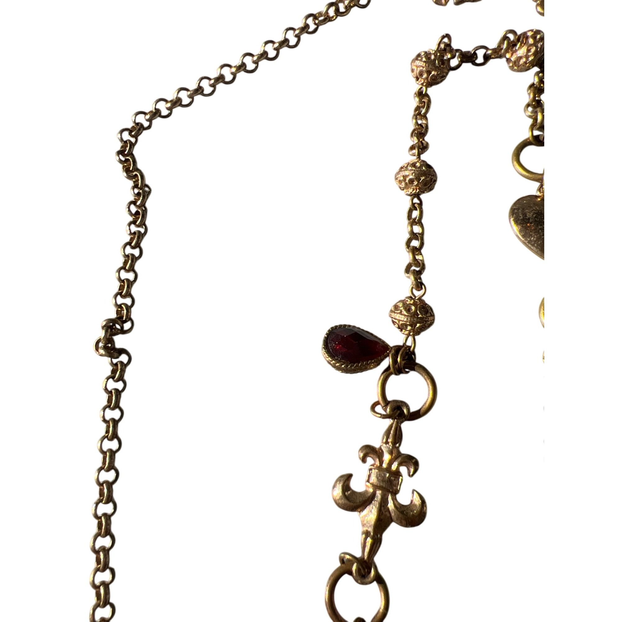 Other Cookie Lee Gold Tone Long Multi Chain Necklace Heart Key Fle Size ONE SIZE - 4 Thumbnail