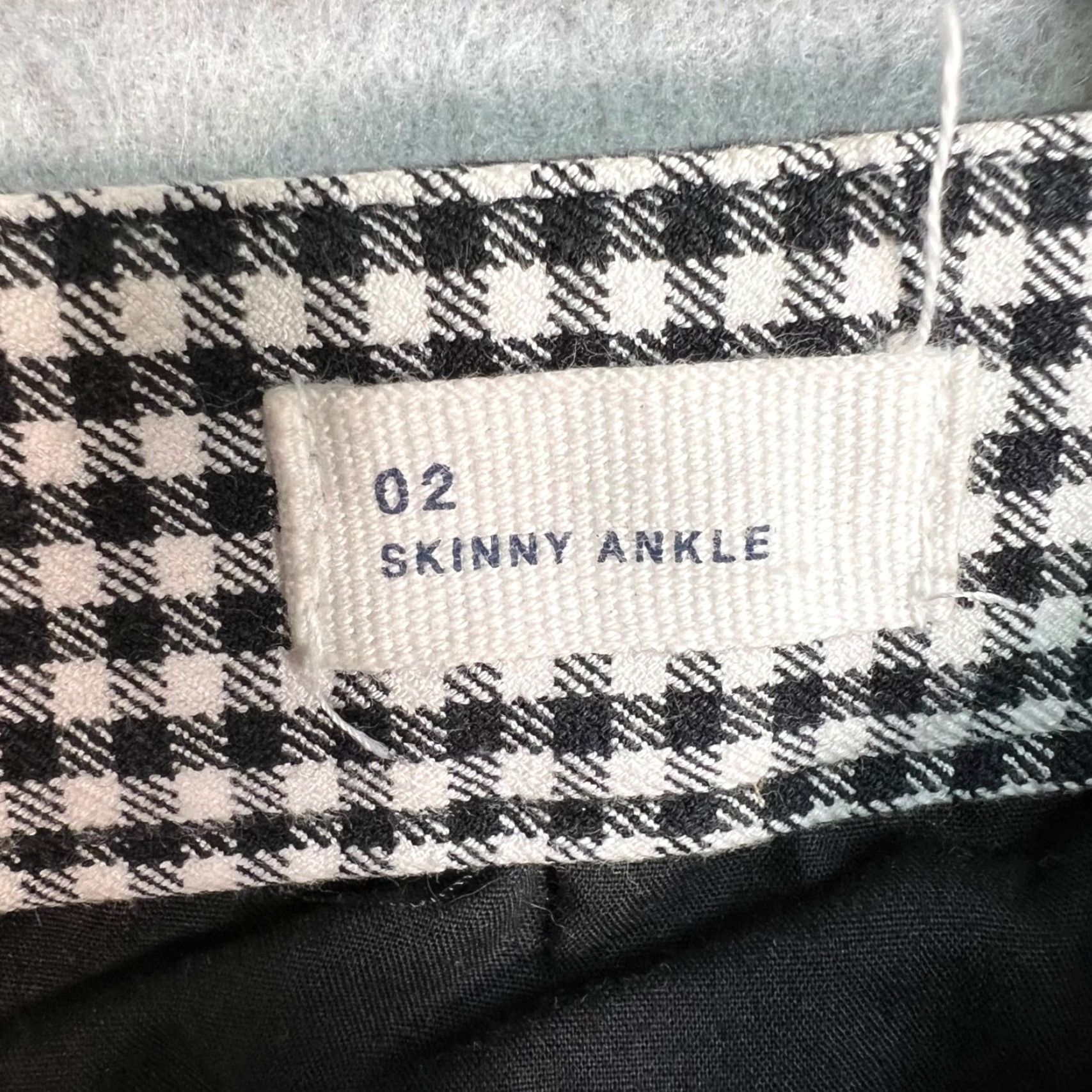 Gap Gap Pants Womens 2 Black Gingham Skinny Ankle Cotton Blend Size 26" / US 2 / IT 38 - 4 Thumbnail