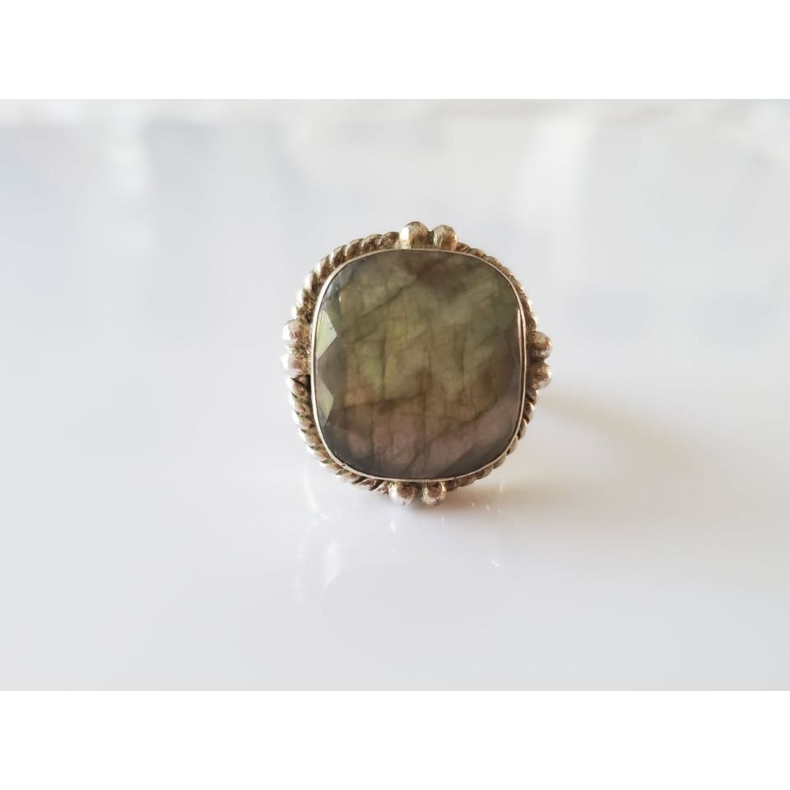 Vintage Labrodite Sterling Silver Ring