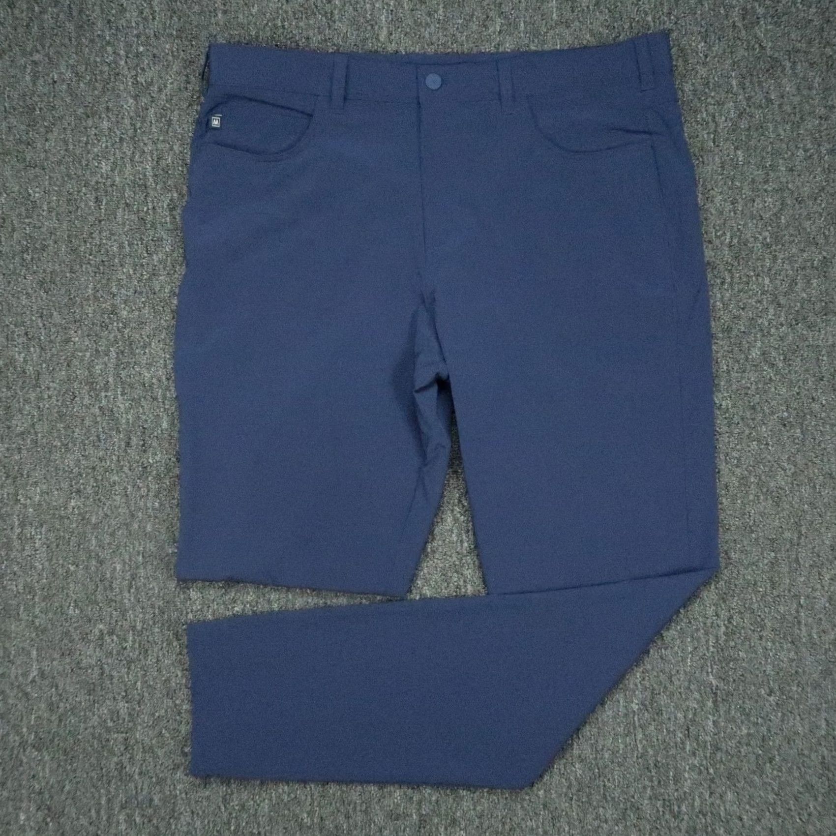 Mizzen+Main Mizzen+Main Pants Mens 38x34 Blue Helmsman Performance Stretch Trouser Slim Front Flat Pocket Chino Business Workwear Casual Travel Size US 38 / EU 54 - 2 Thumbnail