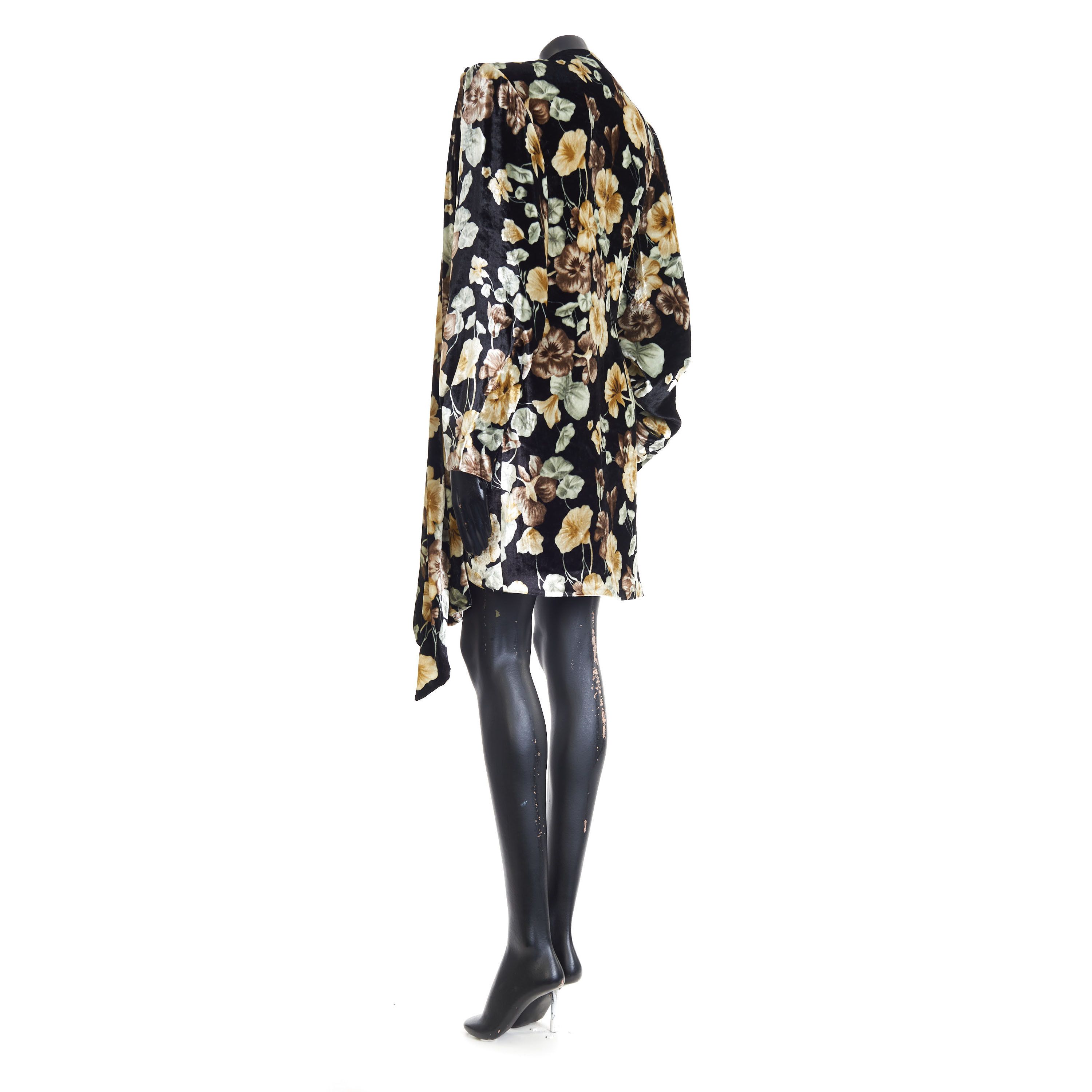 Saint Laurent Paris Draped Dress In Floral Velvet Size M / US 6-8 / IT 42-44 - 4 Thumbnail