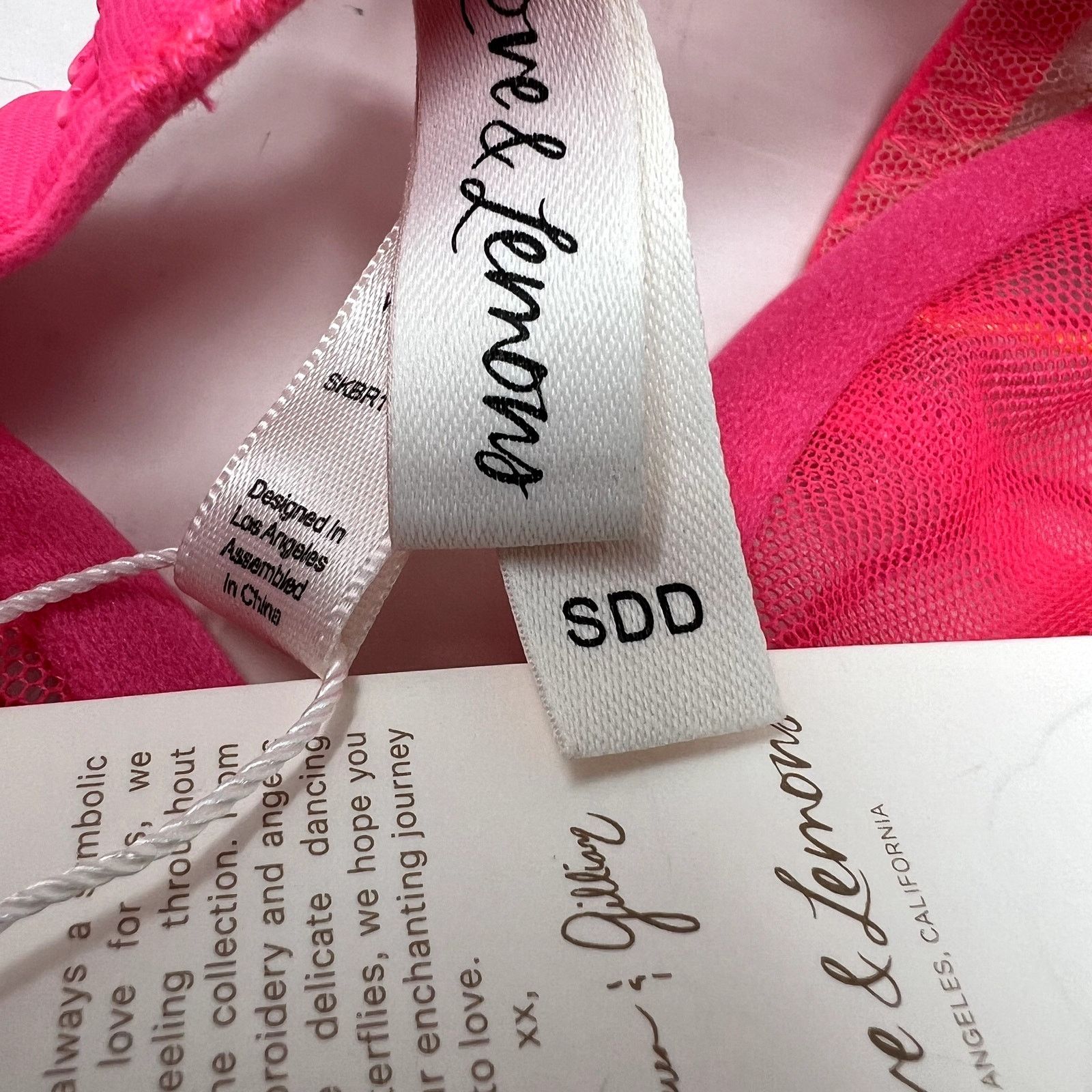 For Love & Lemons FOR LOVE & LEMONS Graphic Hearts Bra pink size 32DD SDD C0 Size ONE SIZE - 5 Thumbnail