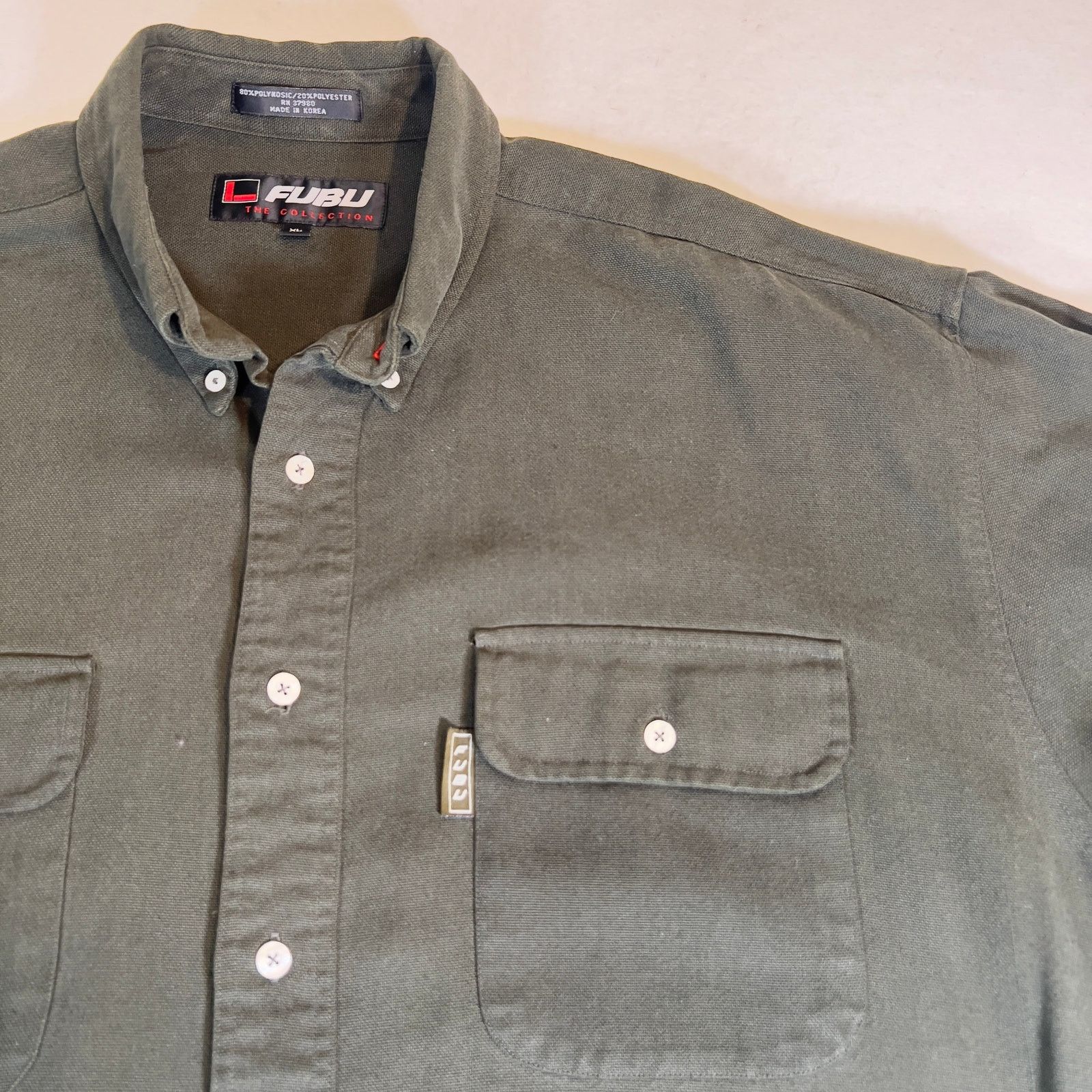 Fubu FUBU The Collection Sport Button Down Shirt Men's XL Green Size US XL / EU 56 / 4 - 6 Thumbnail