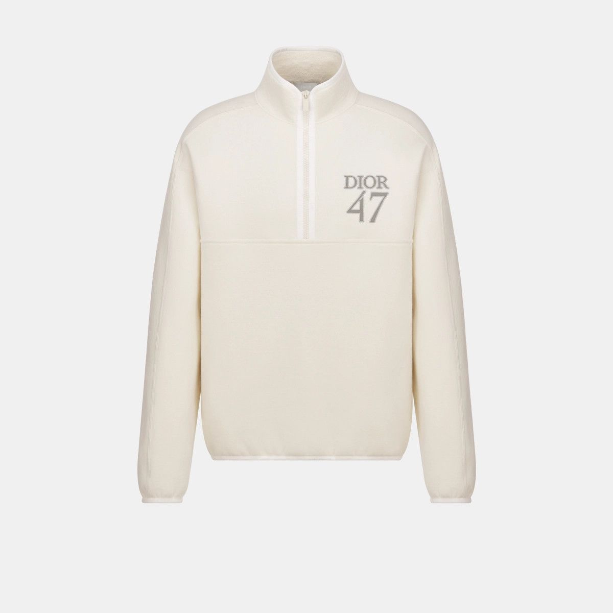 o1bcso1str0225 Sweater with Stand Collar in White