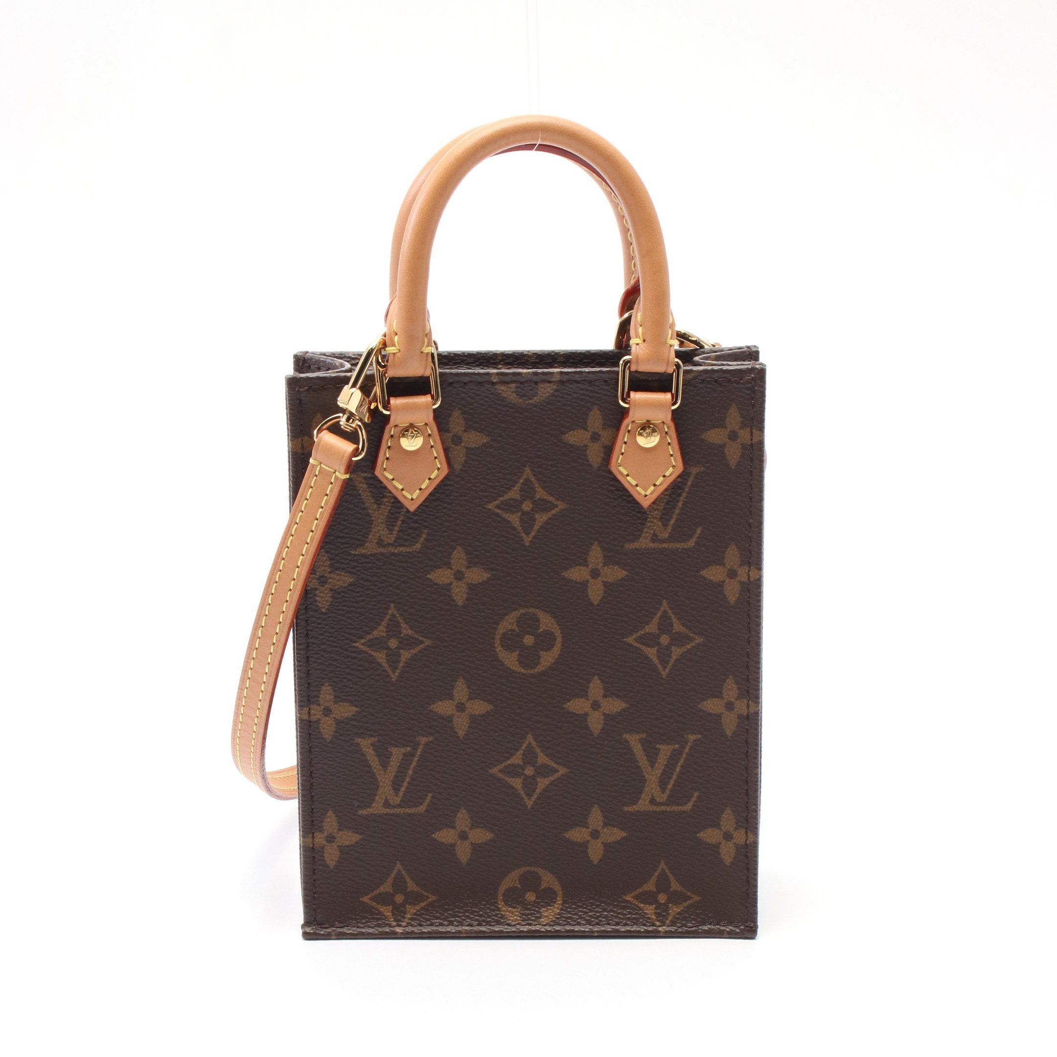 Louis Vuitton Louis Vuitton Petite Sac Plat Monogram Handbag Leather Brown Size ONE SIZE - 1 Thumbnail