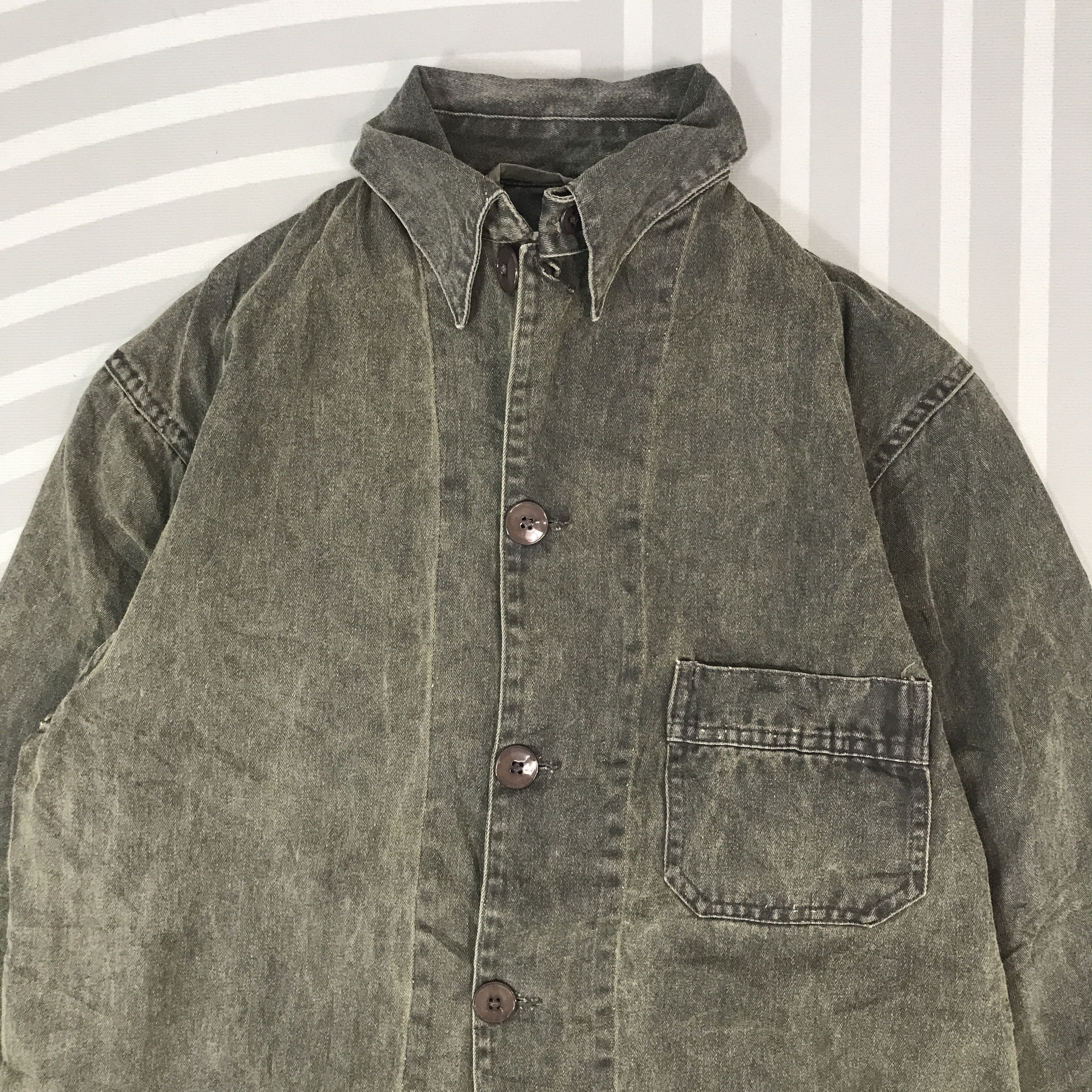 Danton × Vintage Vintage Danton Black faded Button Jacket Size US L / EU 52-54 / 3 - 2 Thumbnail