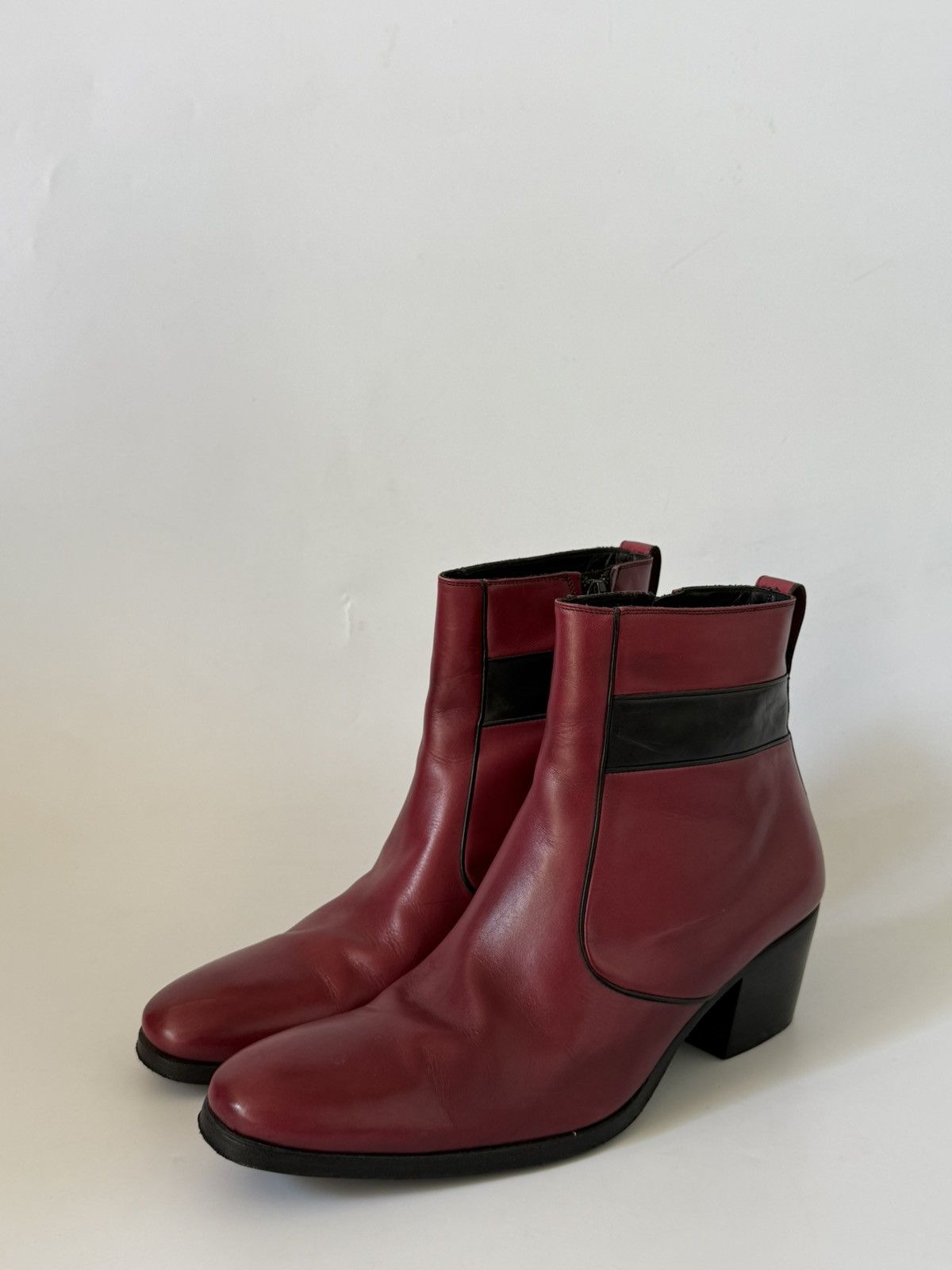 Dior Dior Homme by Hedi Slimane A/W07 “Navigate” Red Cuban Boots Size US 6.5 / EU 39-40 - 2 Thumbnail